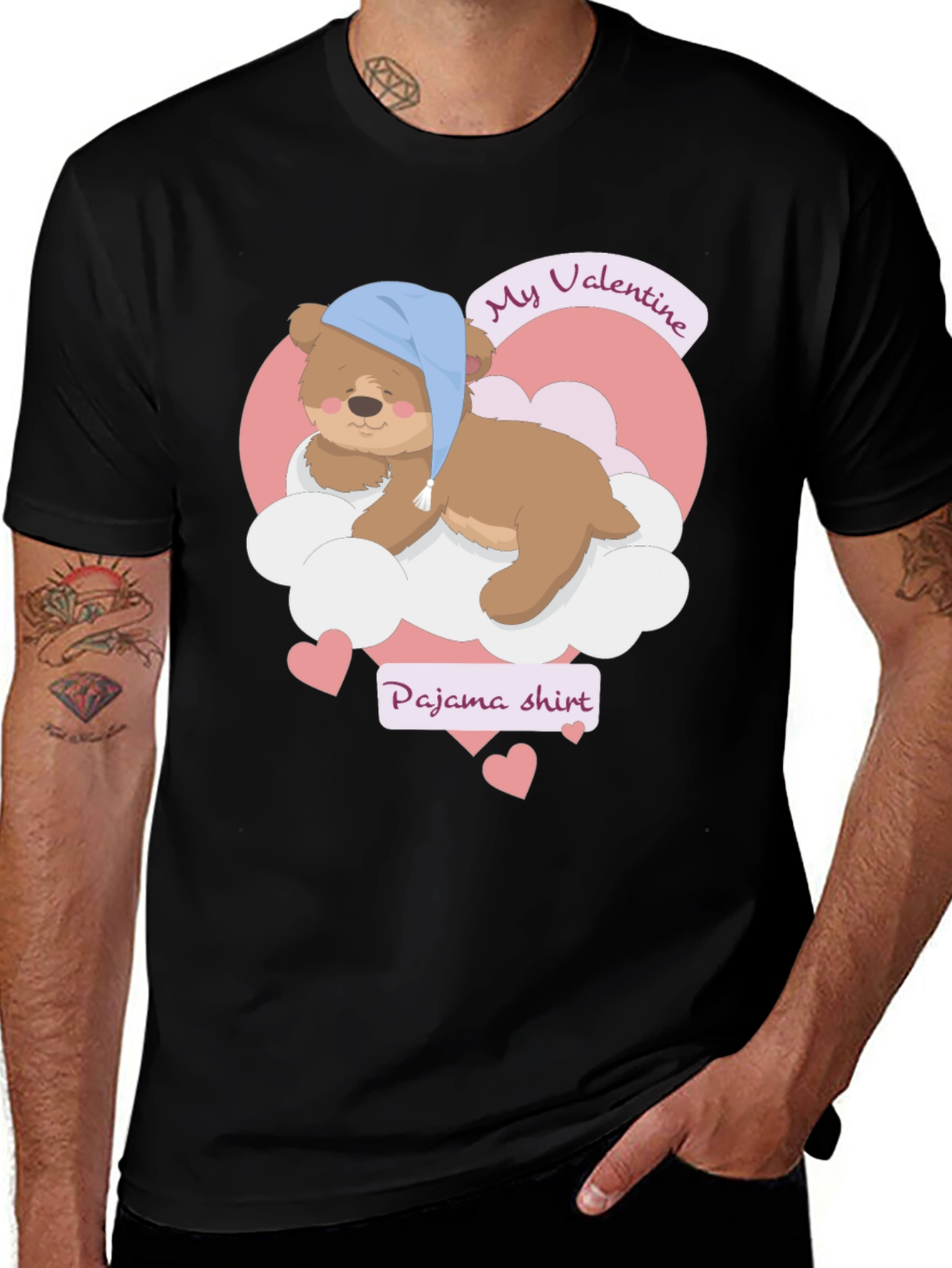 Variant 9 of Valentine Pajama Shirt with Teddy Bear