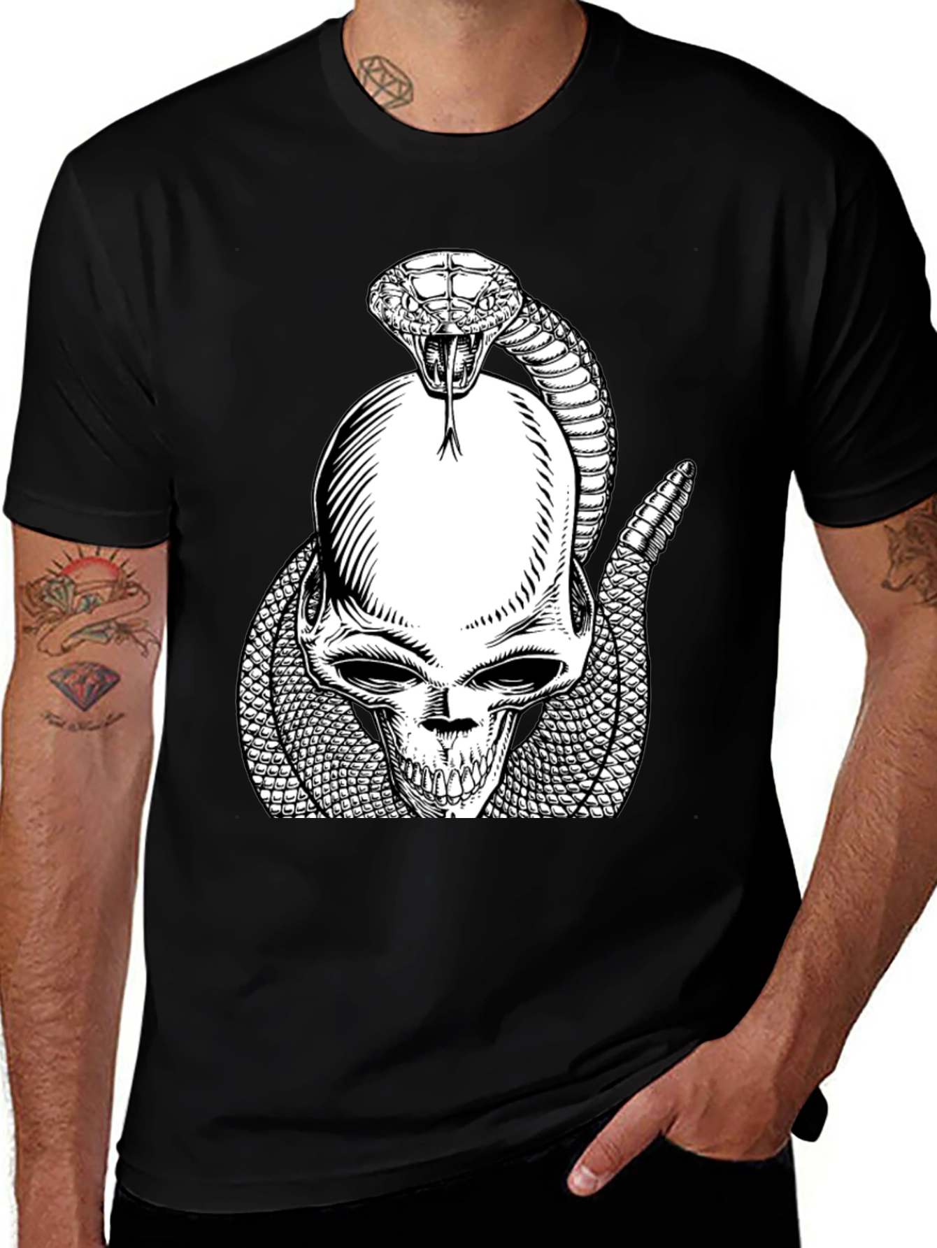 Variant 18 of Skull and Snake Graphic Tee