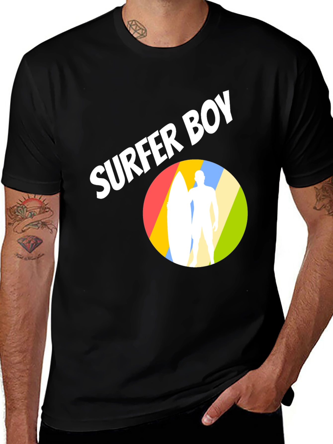 Variant 22 of Surfer Boy Graphic Tee - Classic Crew Neck T-Shirt