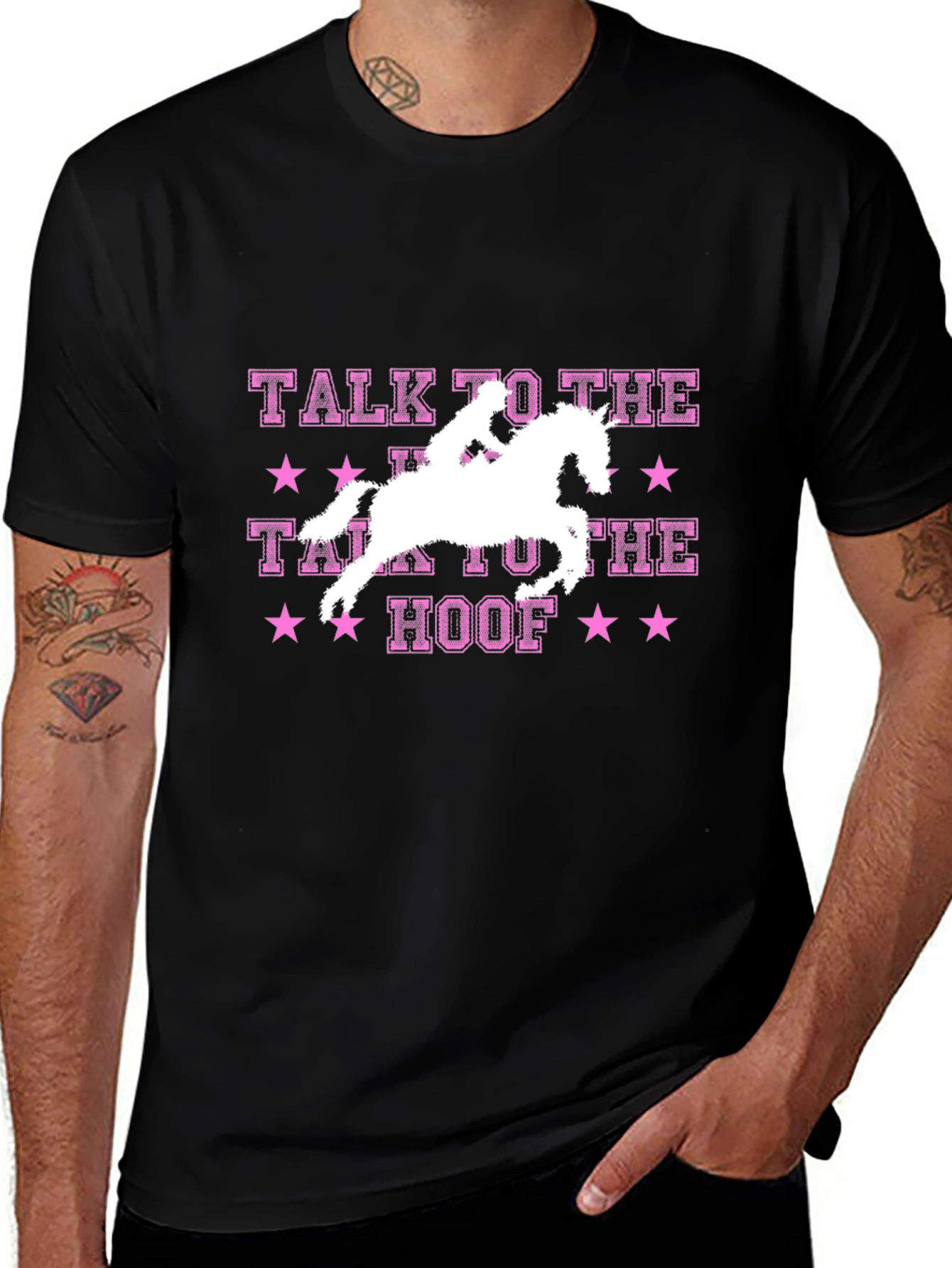 Variant 21 of Talk to the Hoof T-Shirt Horse Rider