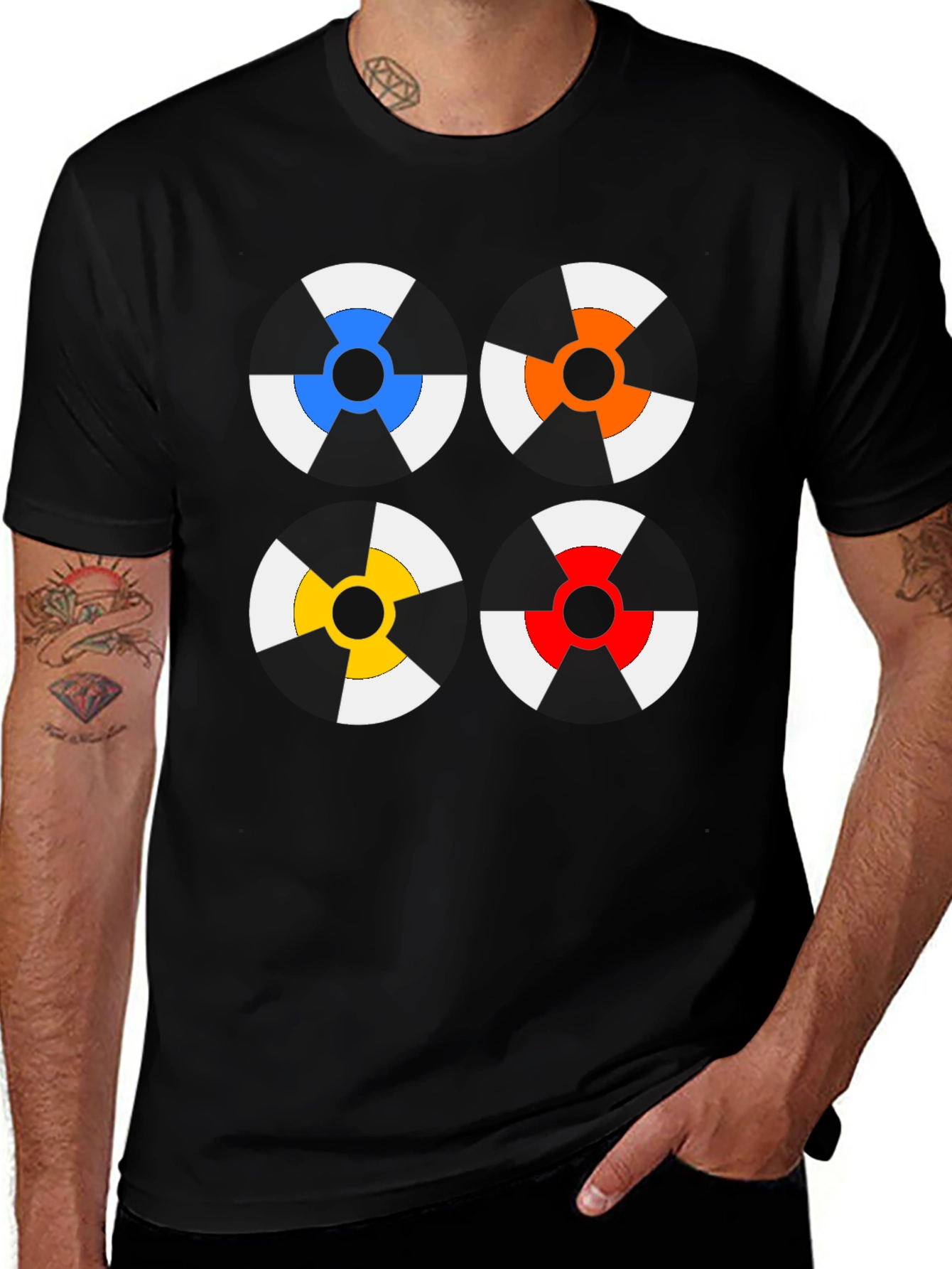 Variant 23 of Colorful Radiation Symbol Graphic Tee