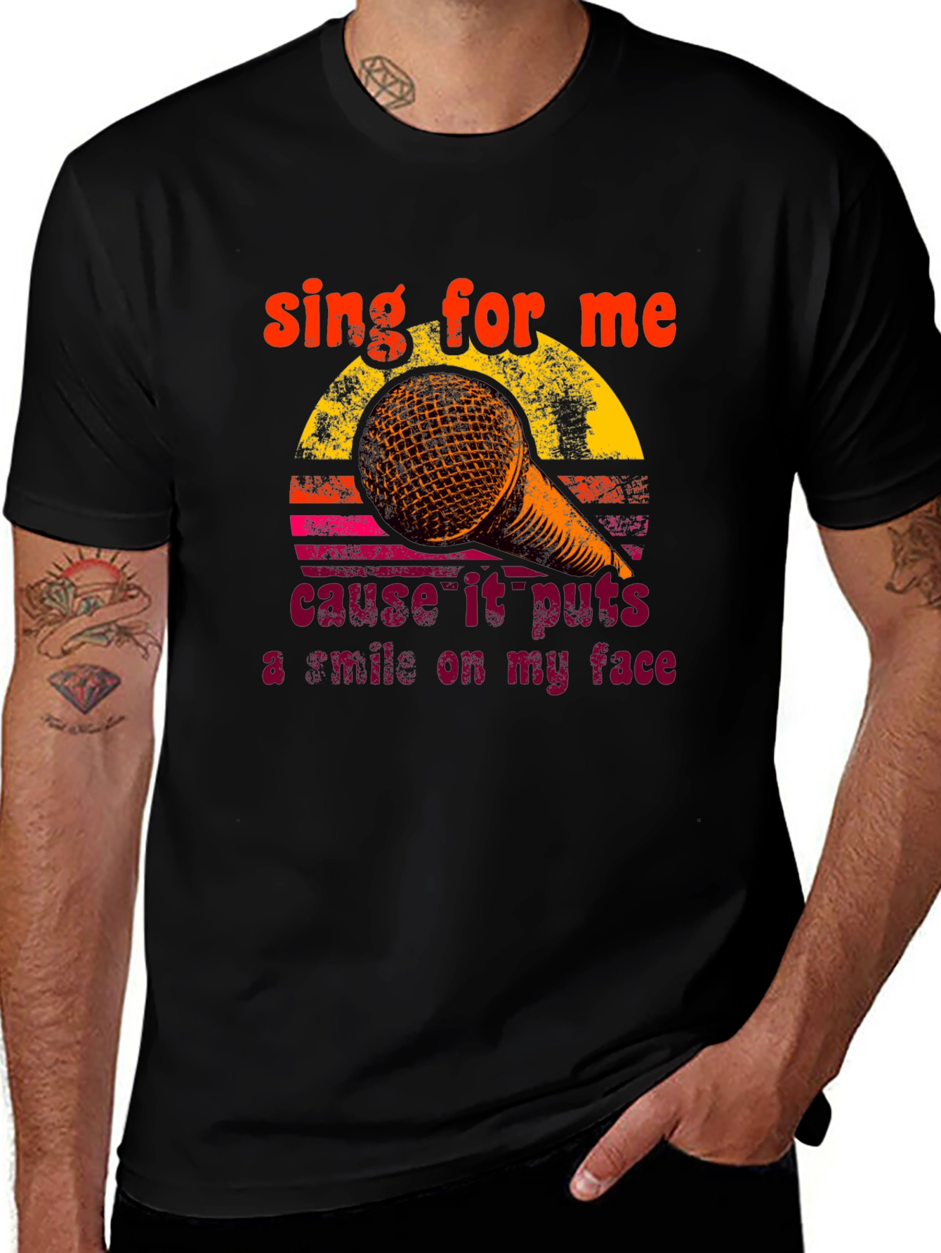 Variant 5 of Sing For Me T-Shirt - Retro Microphone Graphic Tee