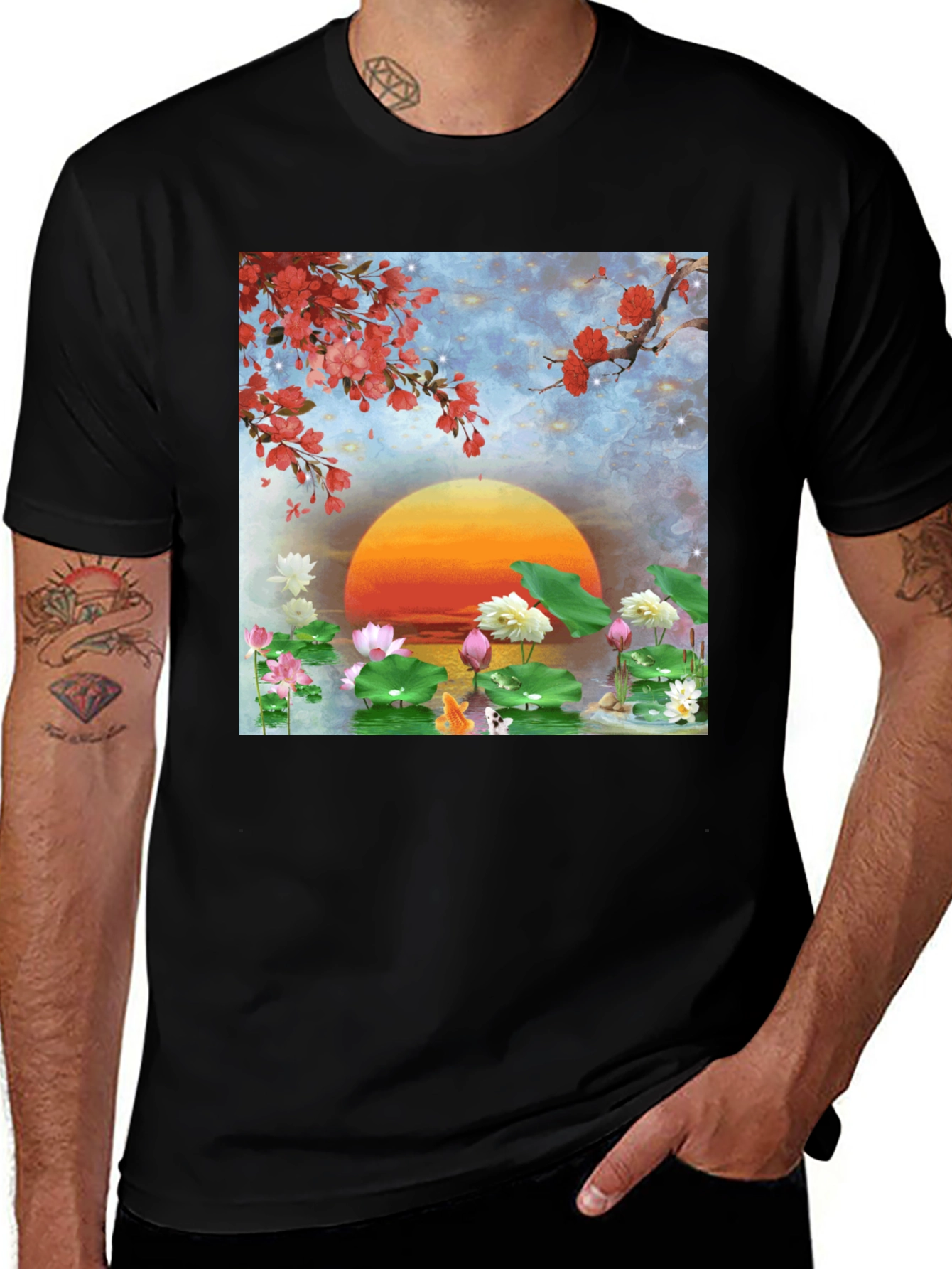 Variant 21 of Lotus Sunset Graphic Tee