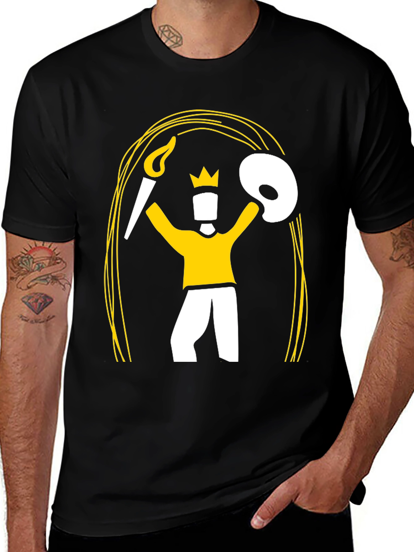 Variant 27 of Artist King Graphic Tee - Black Cotton T-Shirt