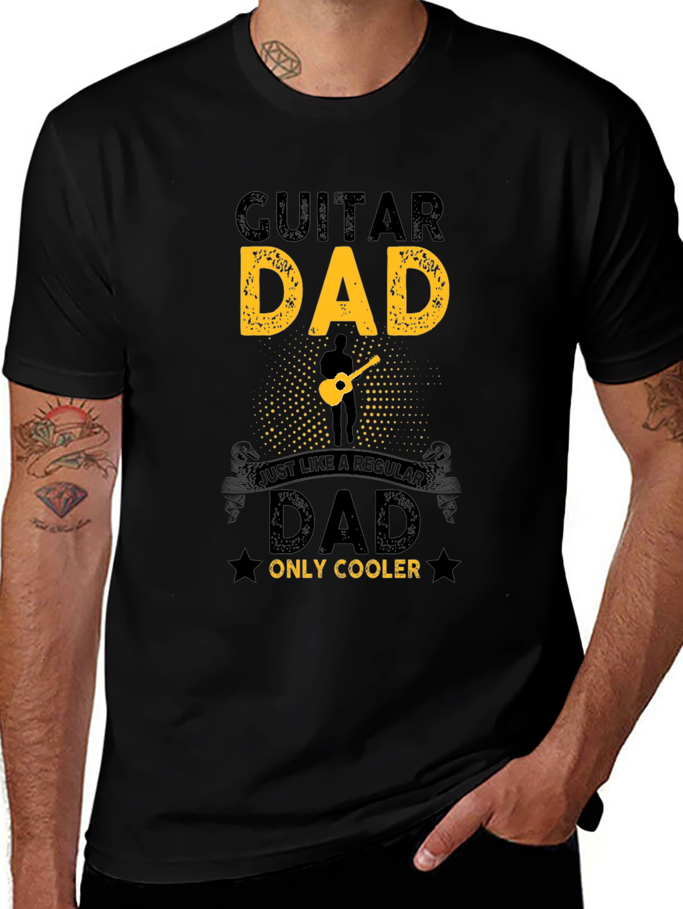 Variant 21 of Guitar Dad T-Shirt - Cool Musician Father Tee