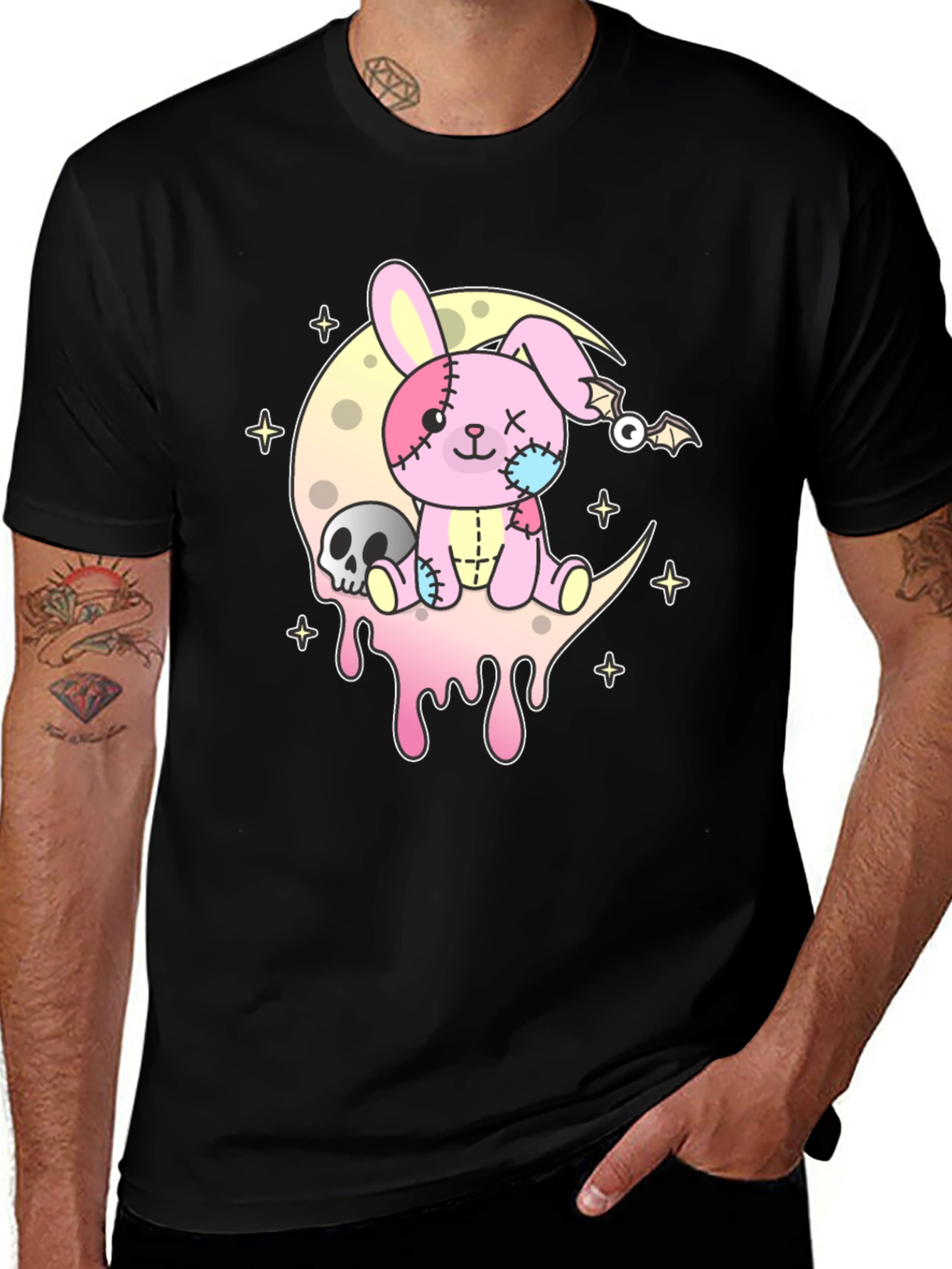 Variant 5 of Pastel Goth Creepy Cute Bunny Moon T-Shirt