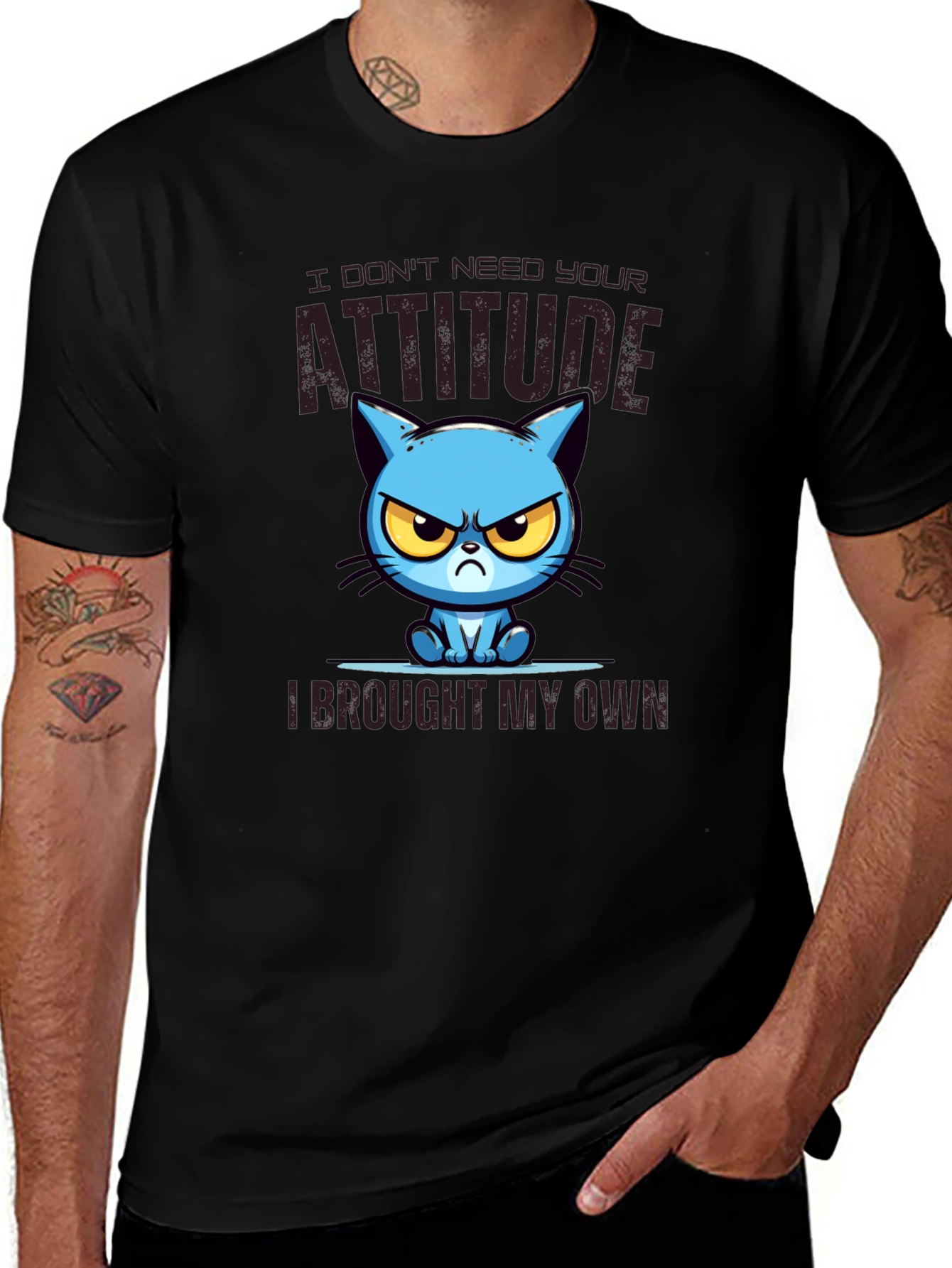 Variant 21 of Grumpy Cat Attitude T-Shirt - Bring Your Own!