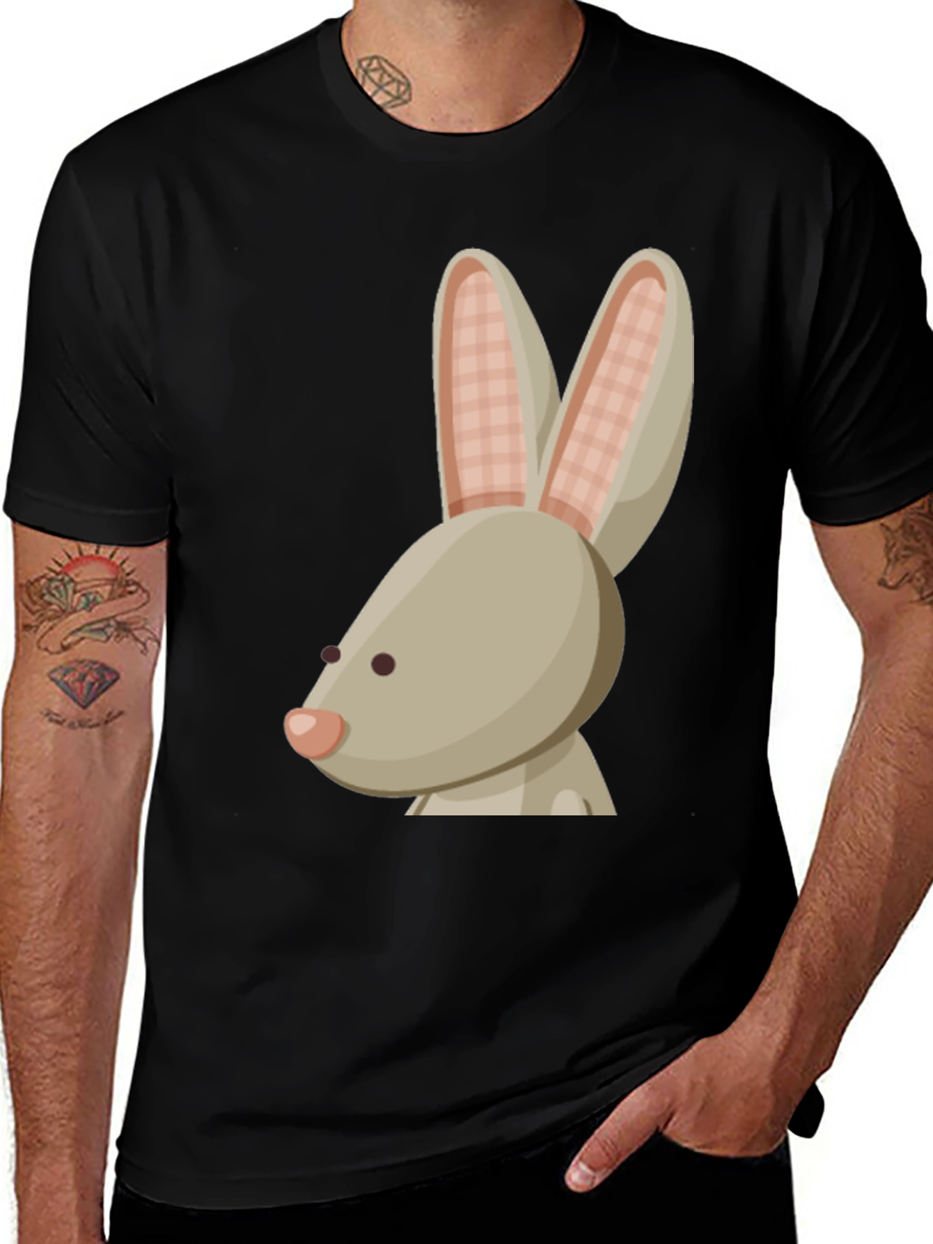 Variant 7 of Bunny Graphic Tee - Soft Cotton, Casual Style