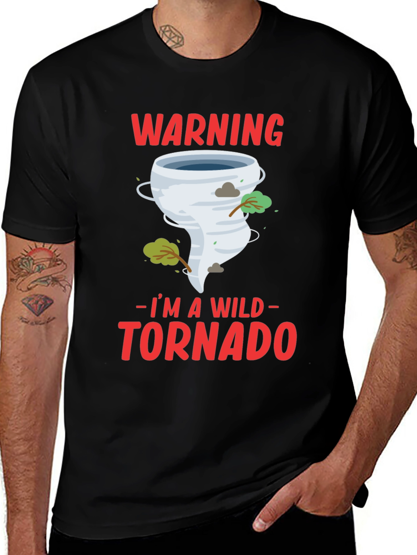 Variant 16 of Wild Tornado Graphic T-Shirt - Warning Fun Tee