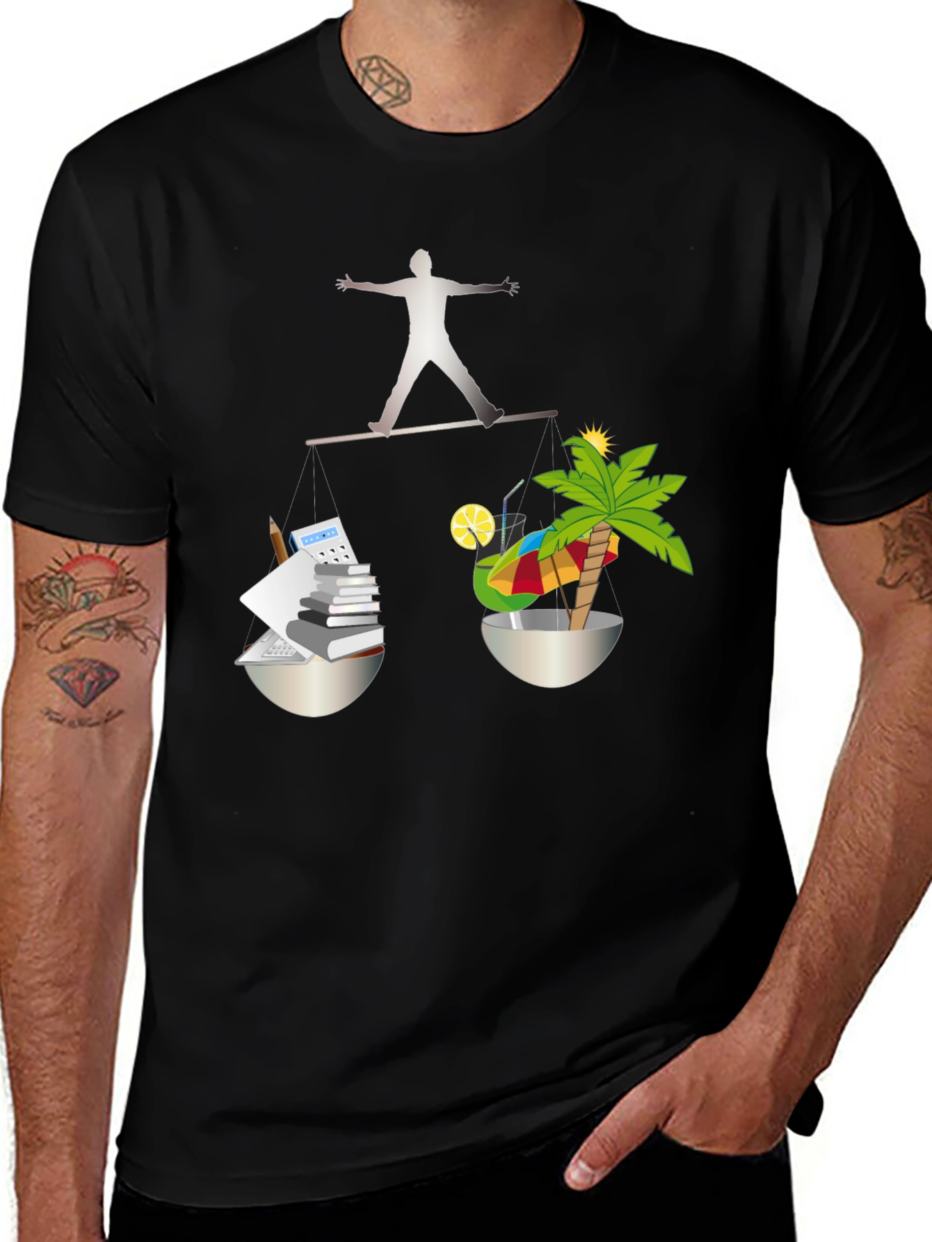 Variant 30 of Work-Life Balance T-Shirt - Office & Vacation