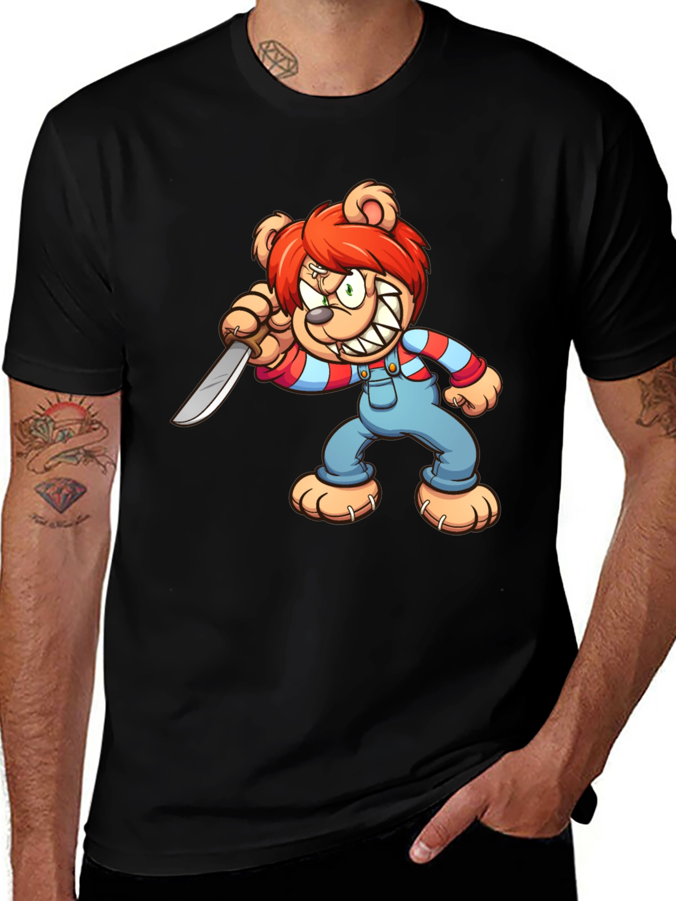 Variant 11 of Killer Teddy Bear Graphic Tee - Horror Chucky Parody T-Shirt