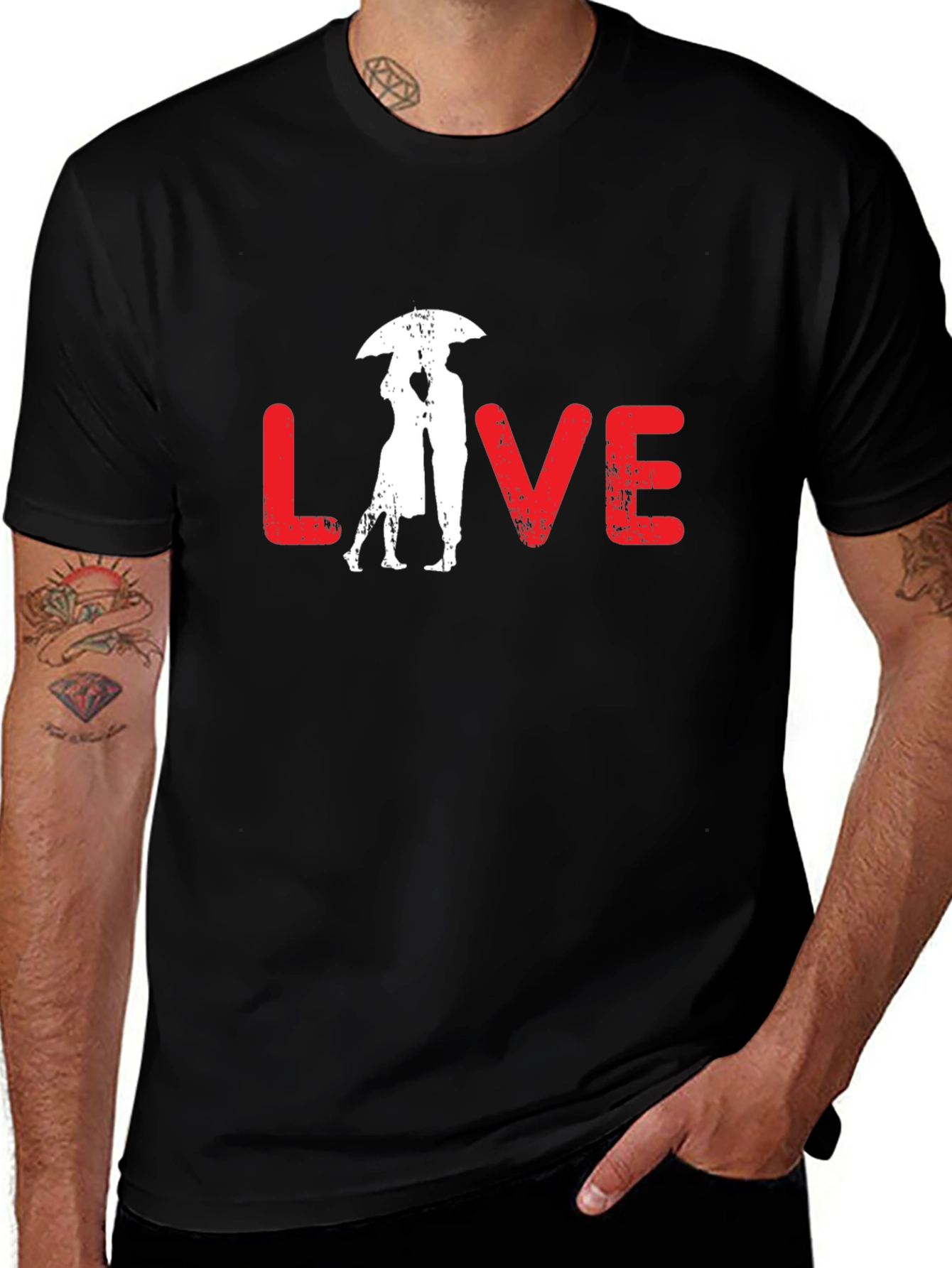 Variant 26 of Love Umbrella Graphic Tee - Black