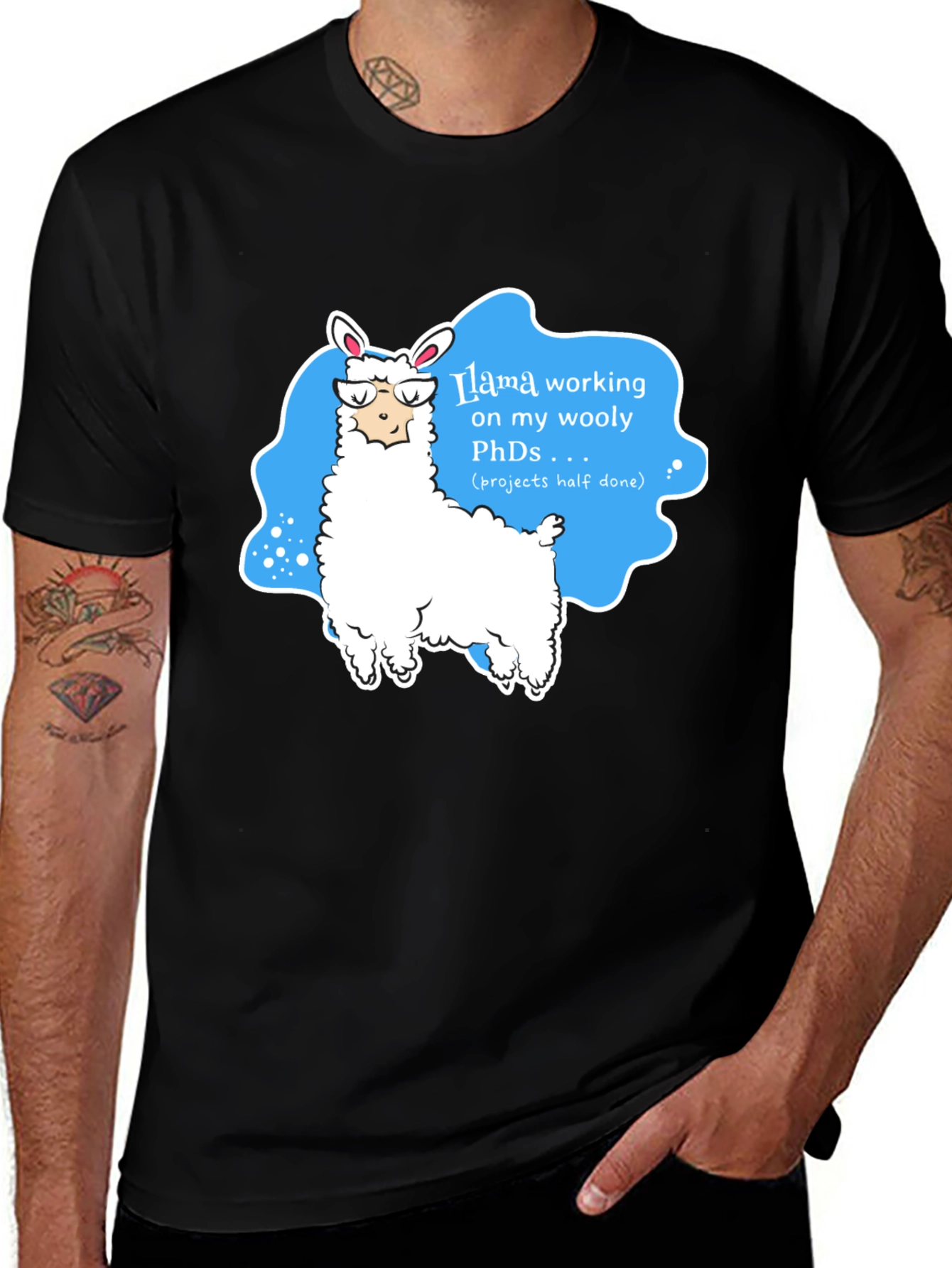 Variant 15 of Llama PhDs T-Shirt - Funny Academic Humor