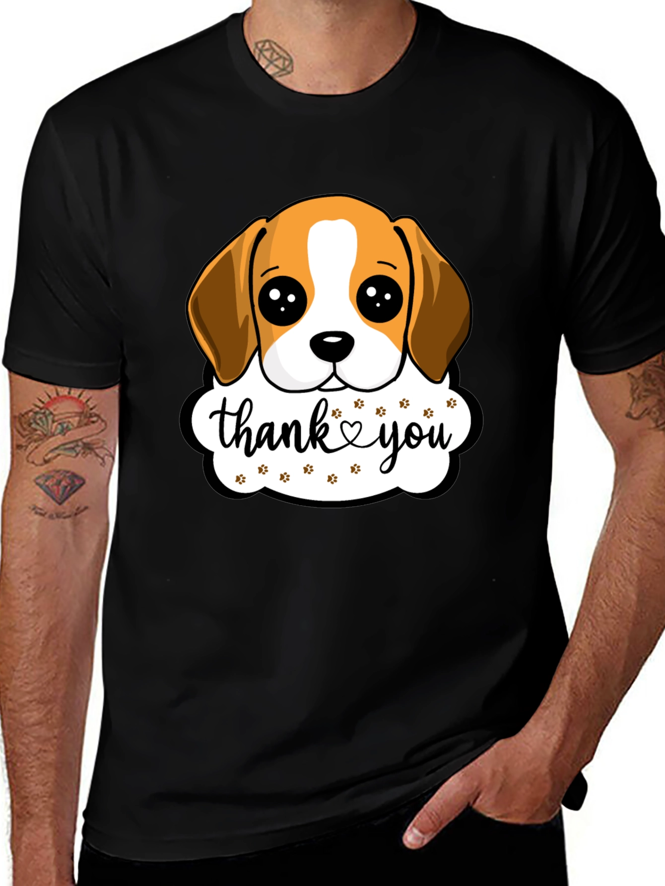 Variant 3 of Cute Dog Thank You Graphic Tee