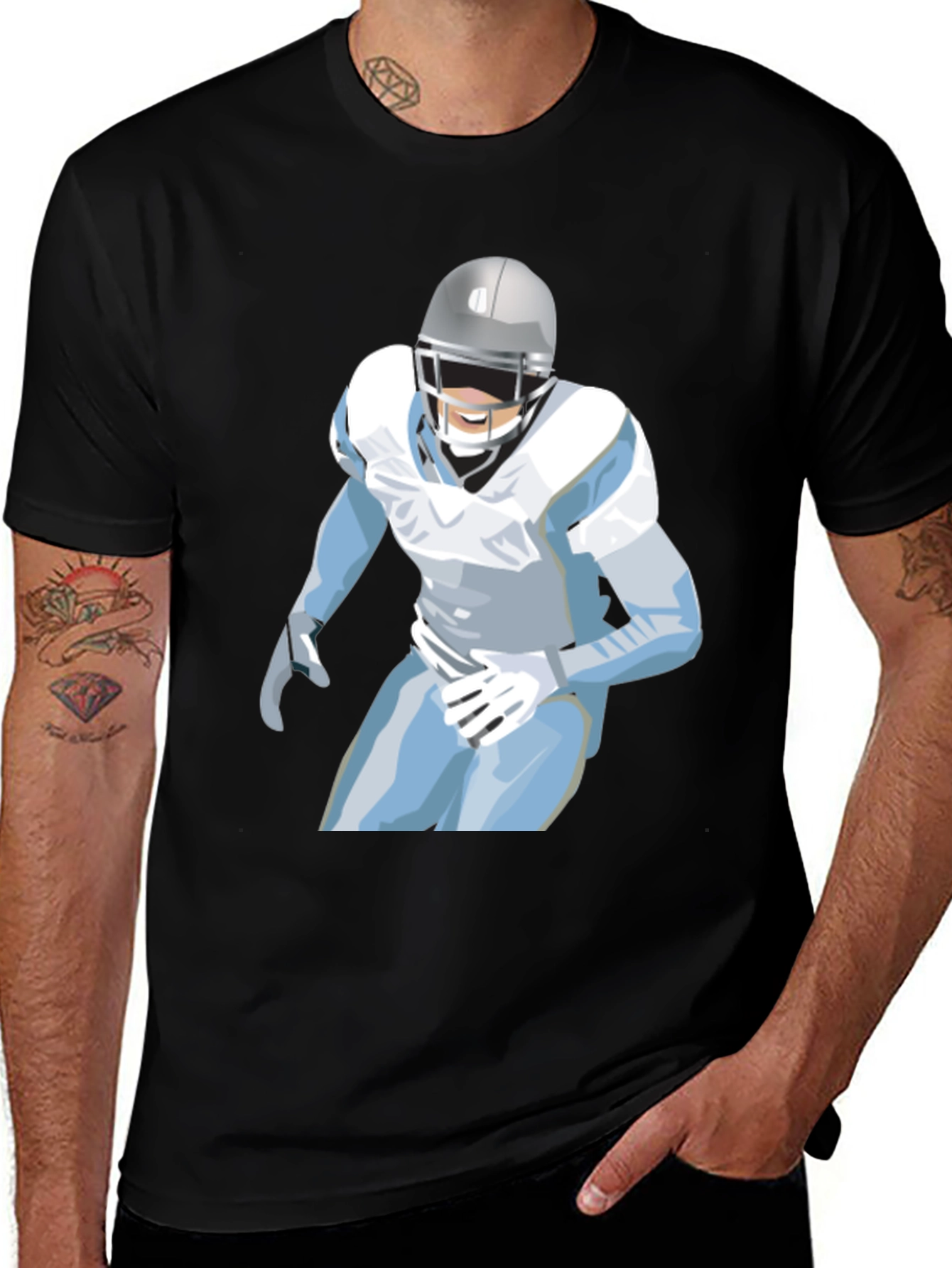 Variant 14 of Football Player Graphic Tee - Casual Style