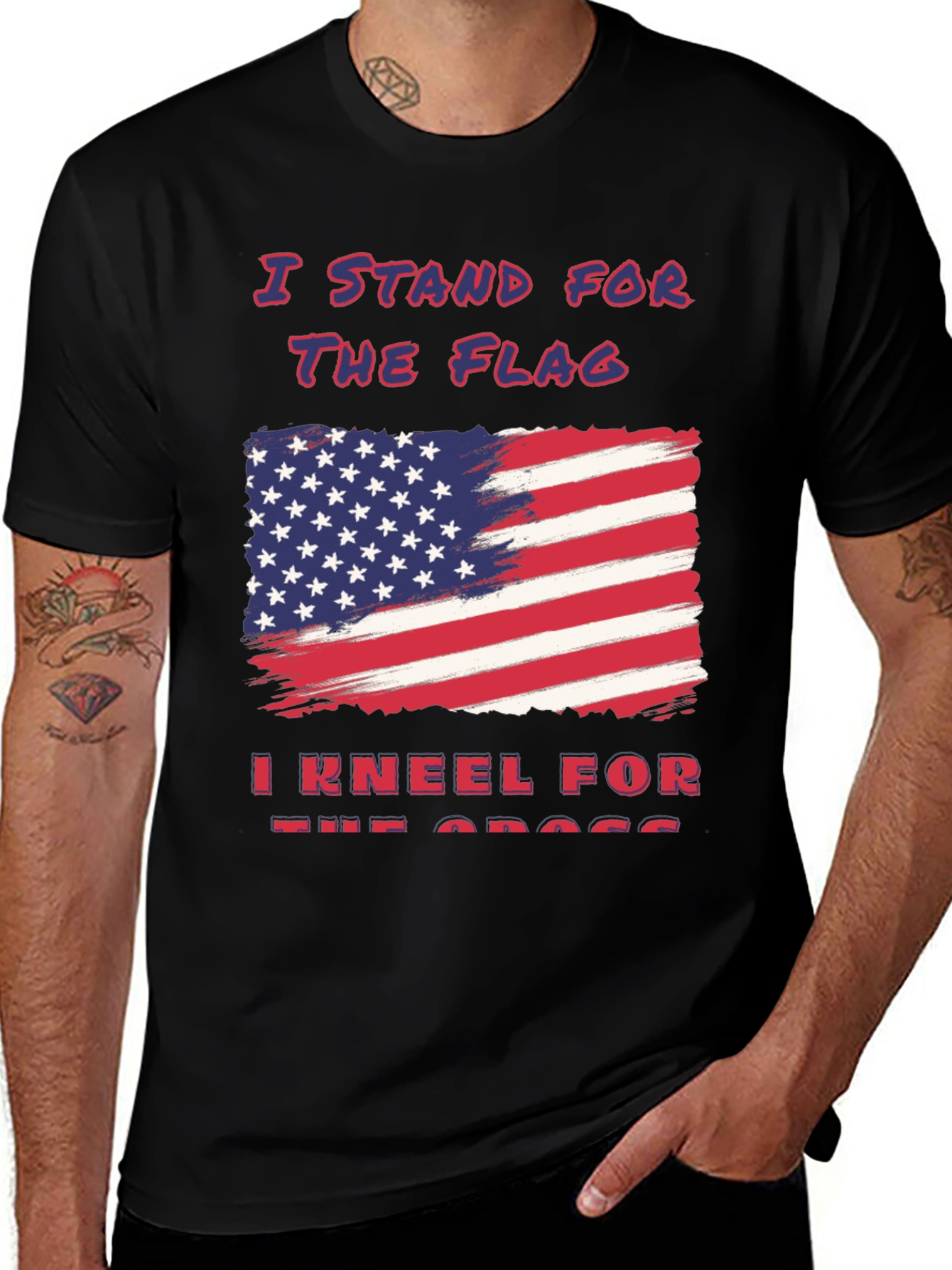 Variant 9 of I Stand for the Flag, Kneel for the Cross T-Shirt