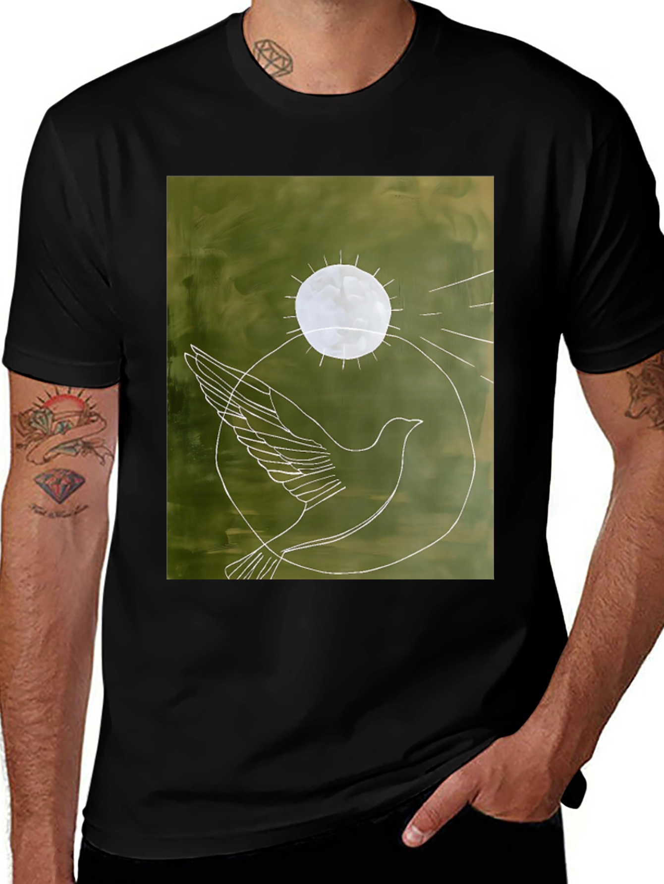 Variant 25 of Dove Graphic Tee - Peace Symbol Shirt