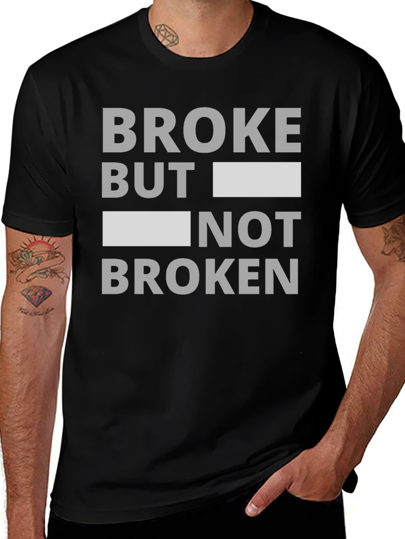 Variant 16 of Broke But Not Broken Graphic Tee - Comfort Fit