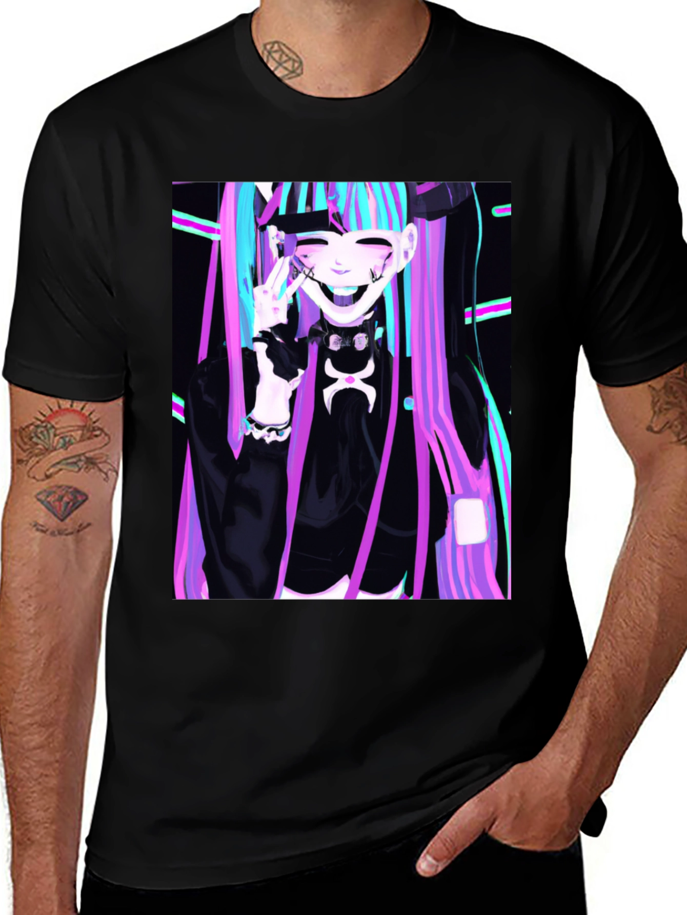 Variant 25 of Anime Girl Graphic Tee - Black Unisex T-Shirt