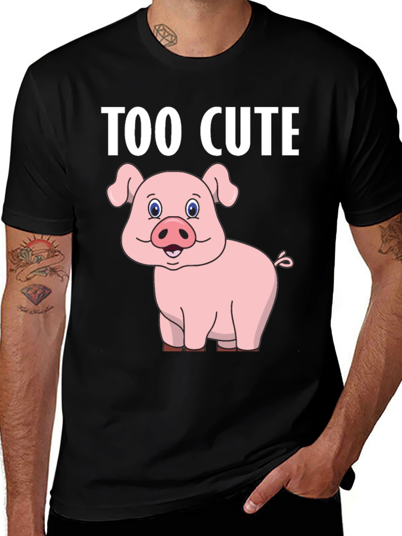 Variant 17 of Too Cute Pig T-Shirt - Novelty Graphic Tee