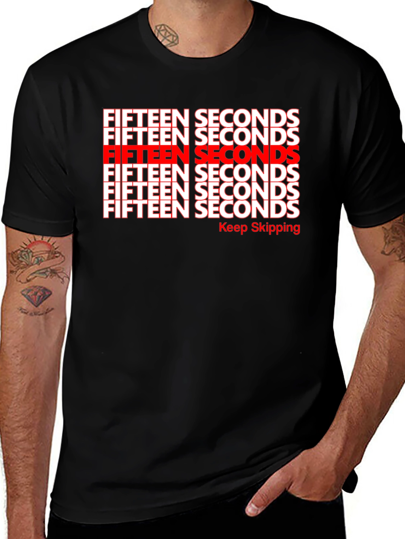 Variant 10 of Fifteen Seconds Graphic T-Shirt - Keep Skipping