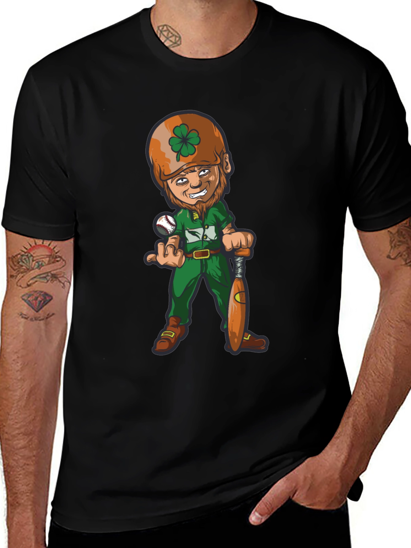Variant 27 of Funny Baseball Leprechaun Graphic Tee