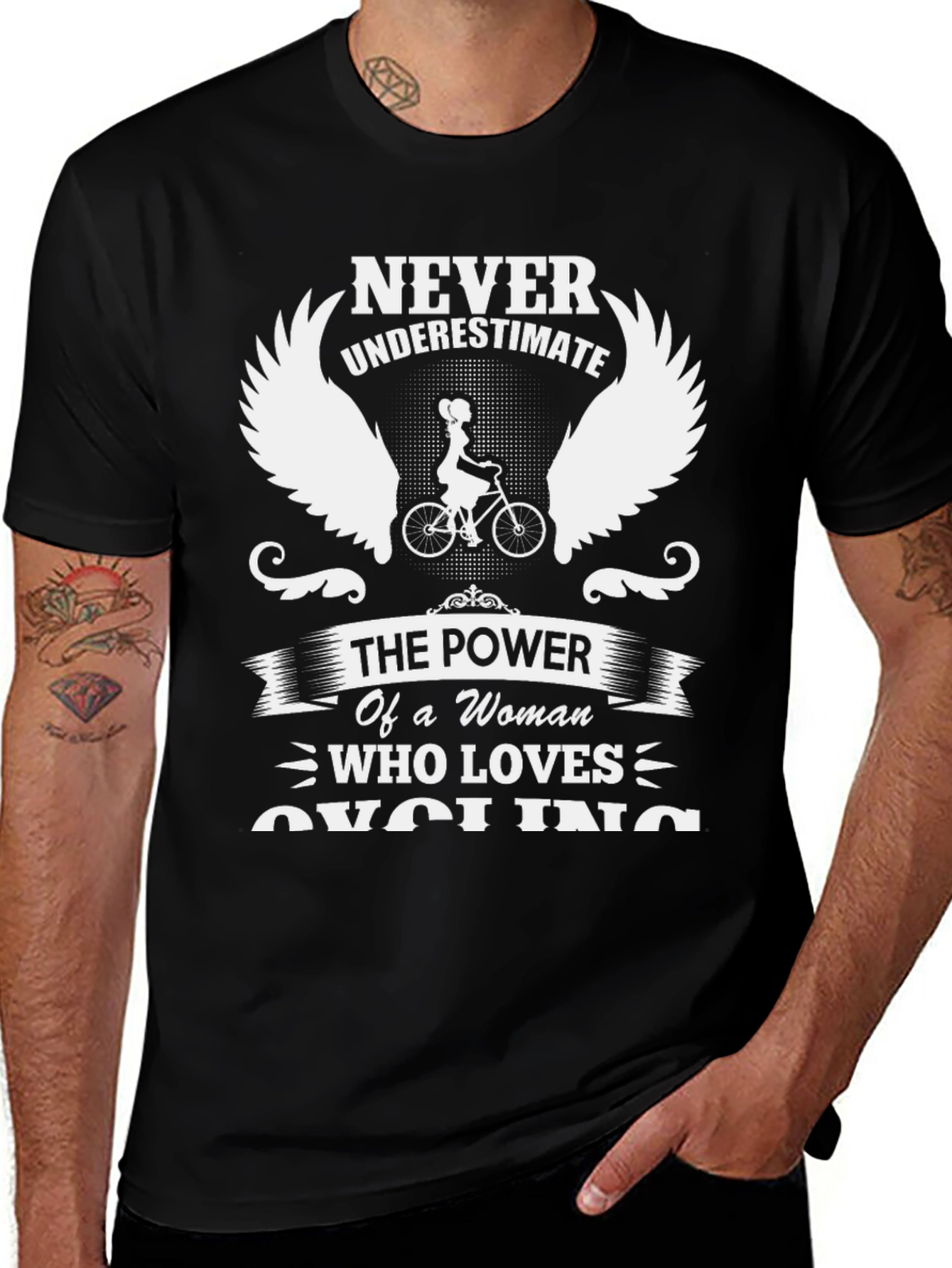 Variant 9 of Cycling Woman's Power Black T-Shirt