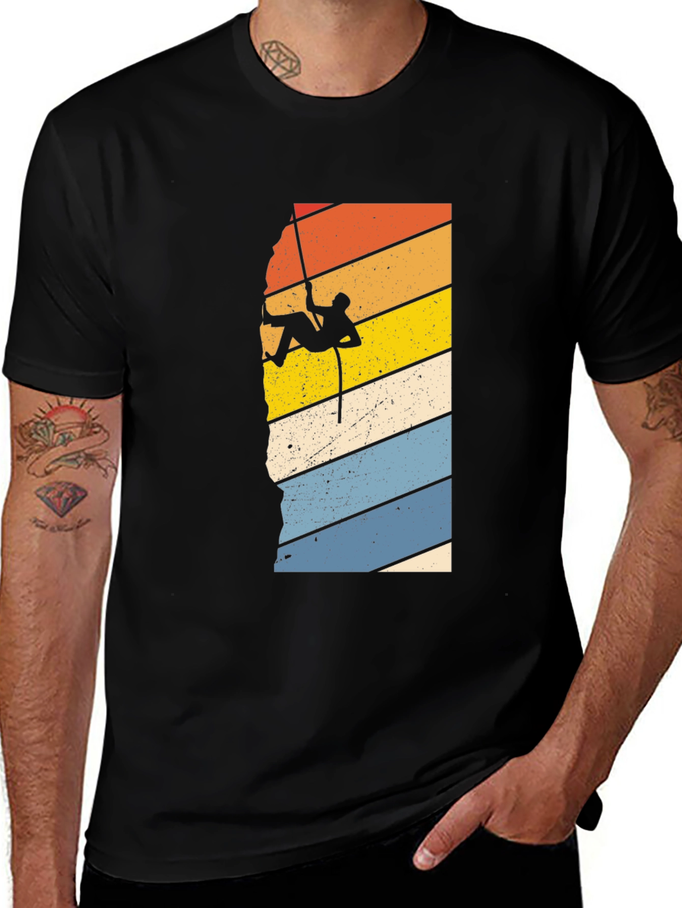 Variant 21 of Retro Rock Climbing Graphic T-Shirt