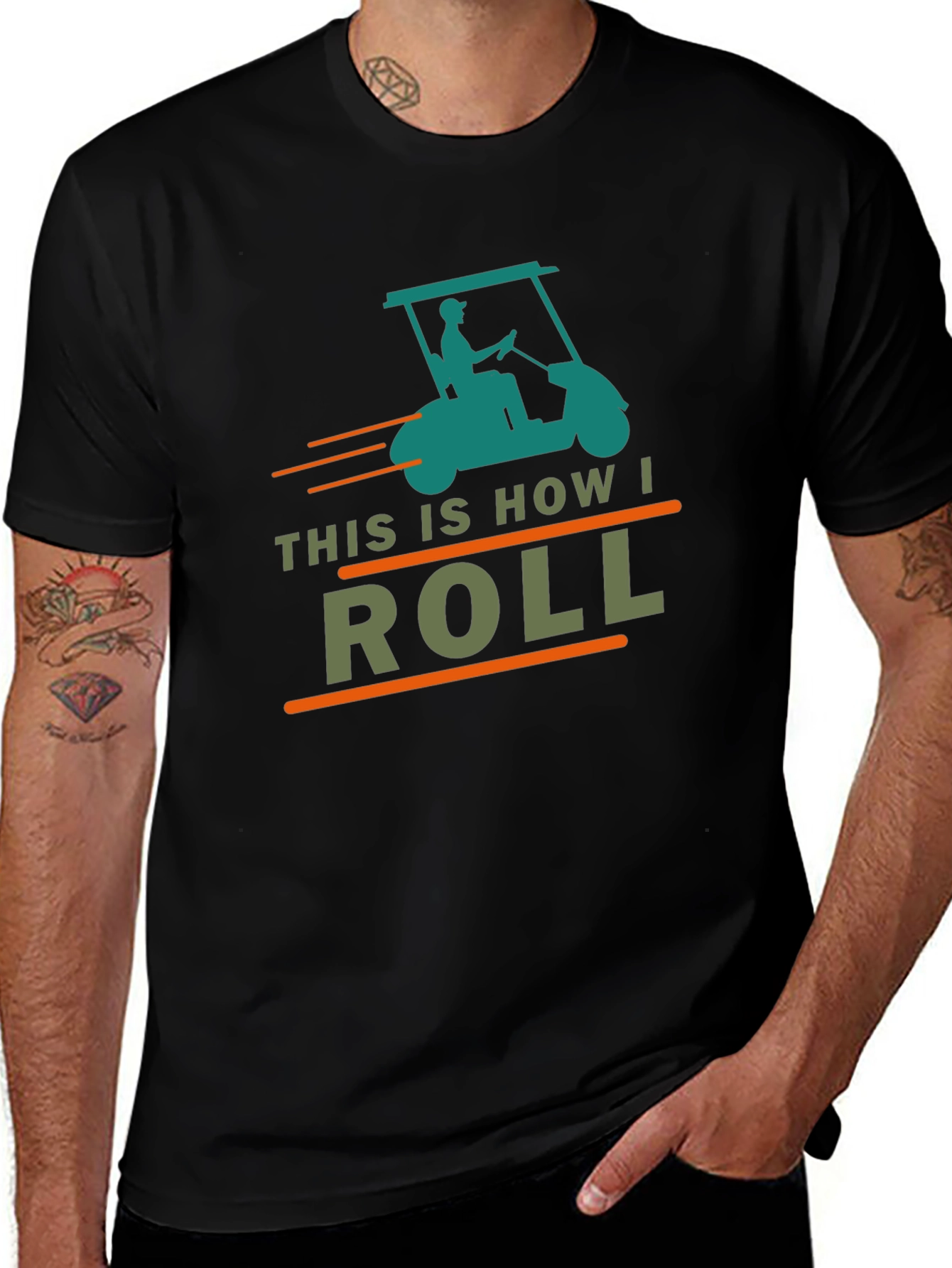 Variant 7 of This Is How I Roll Golf Cart Graphic Tee