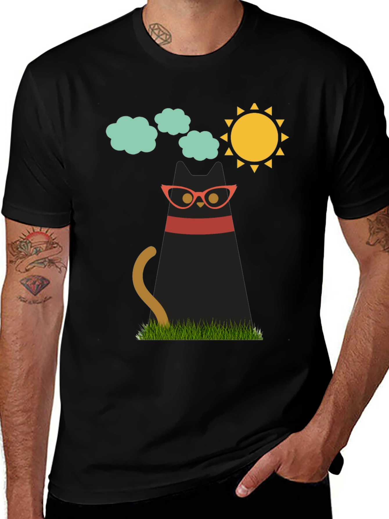 Variant 19 of Cool Cat Graphic Tee - Trendy & Unique