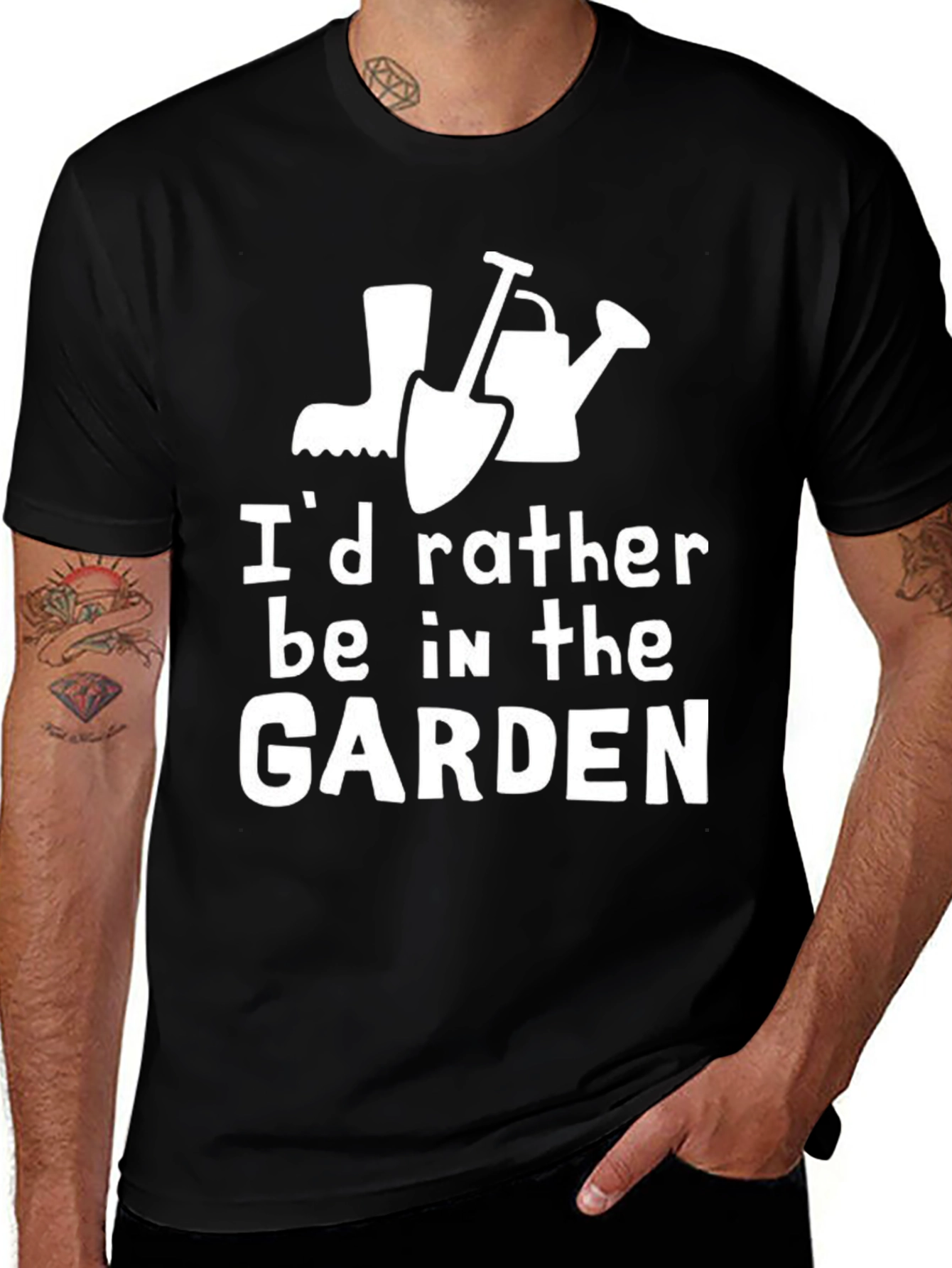 Variant 14 of Gardener T-Shirt - I'd Rather Be in the Garden Tee