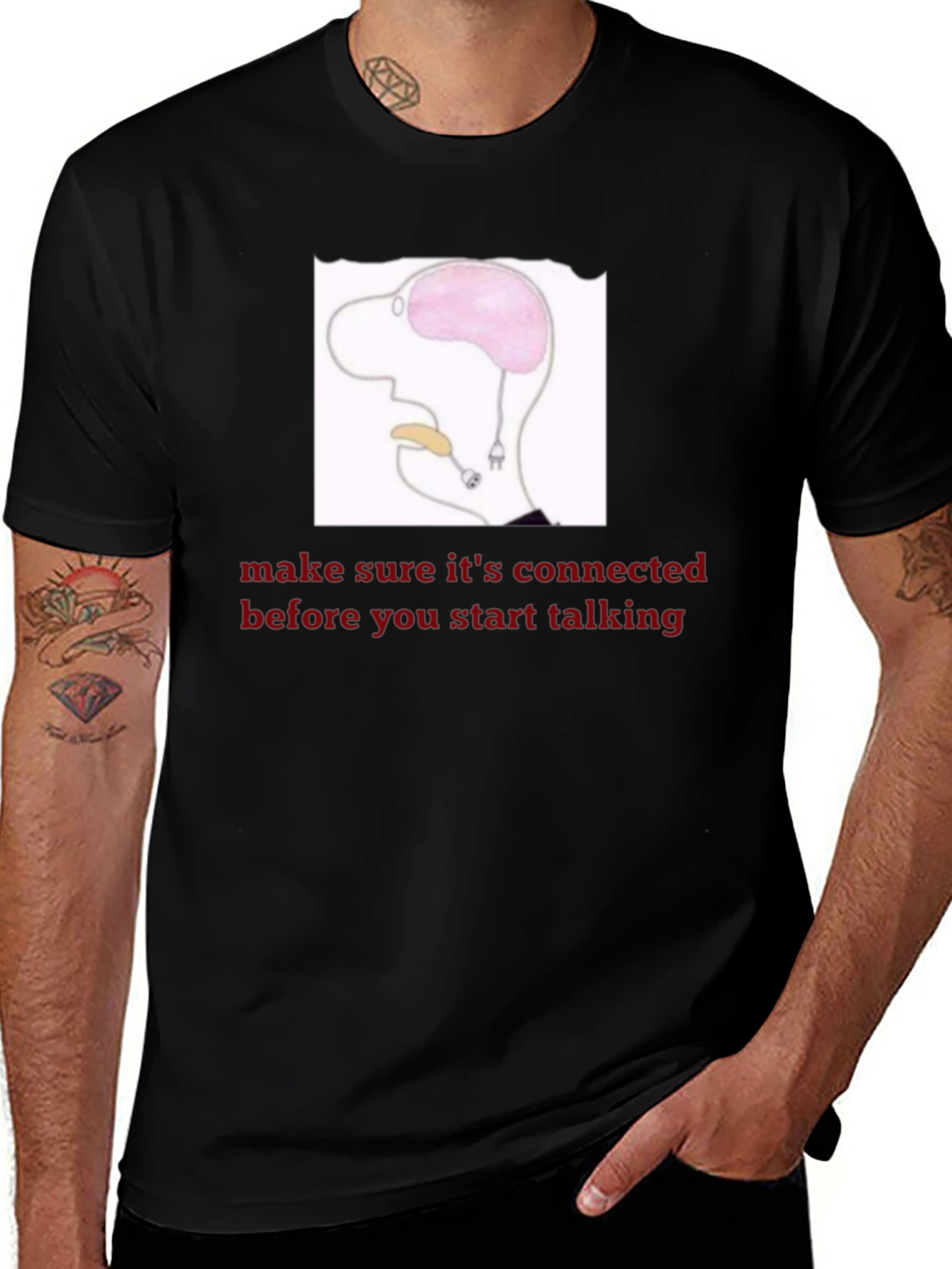 Variant 14 of Connected Brain T-Shirt - Think Before You Speak