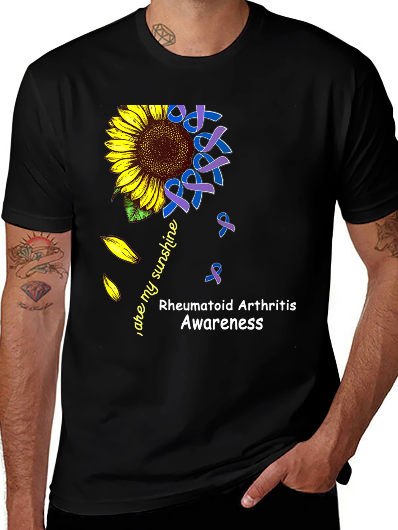 Variant 8 of Rheumatoid Arthritis Awareness Sunflower T-Shirt