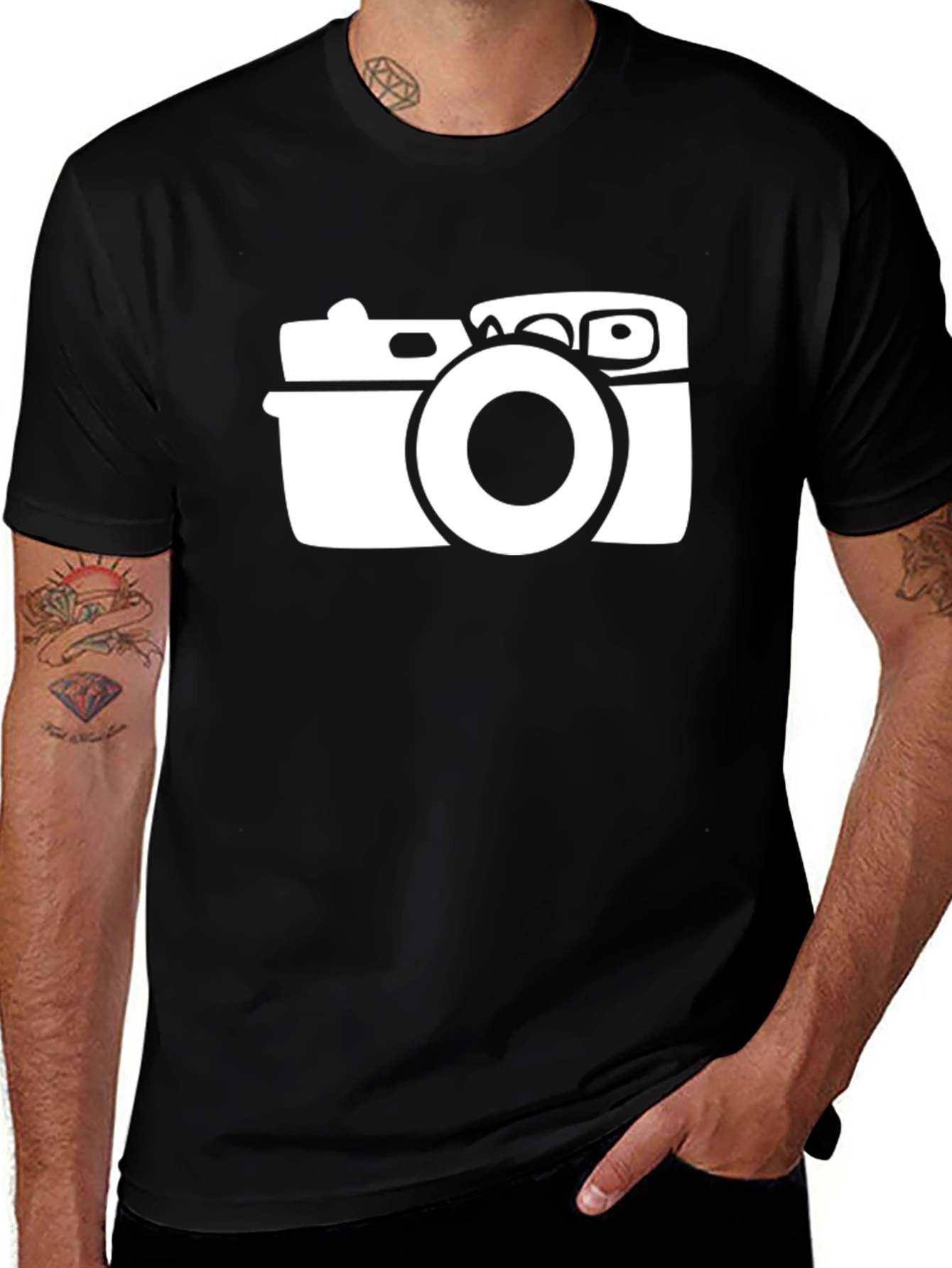 Variant 2 of Camera Graphic Black T-Shirt - Photographer Style