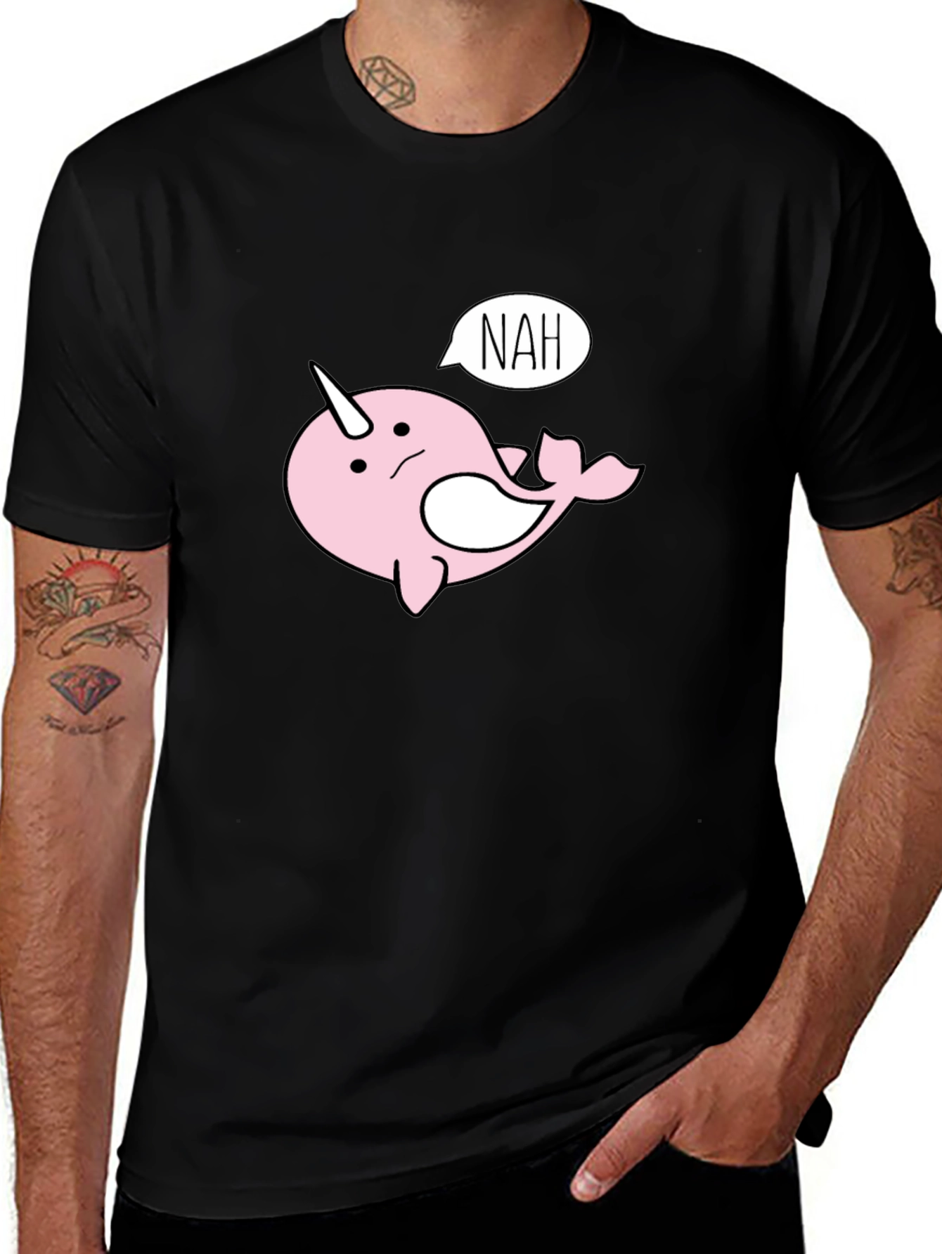 Variant 8 of Nah Narwhal T-Shirt - Funny Cartoon Tee