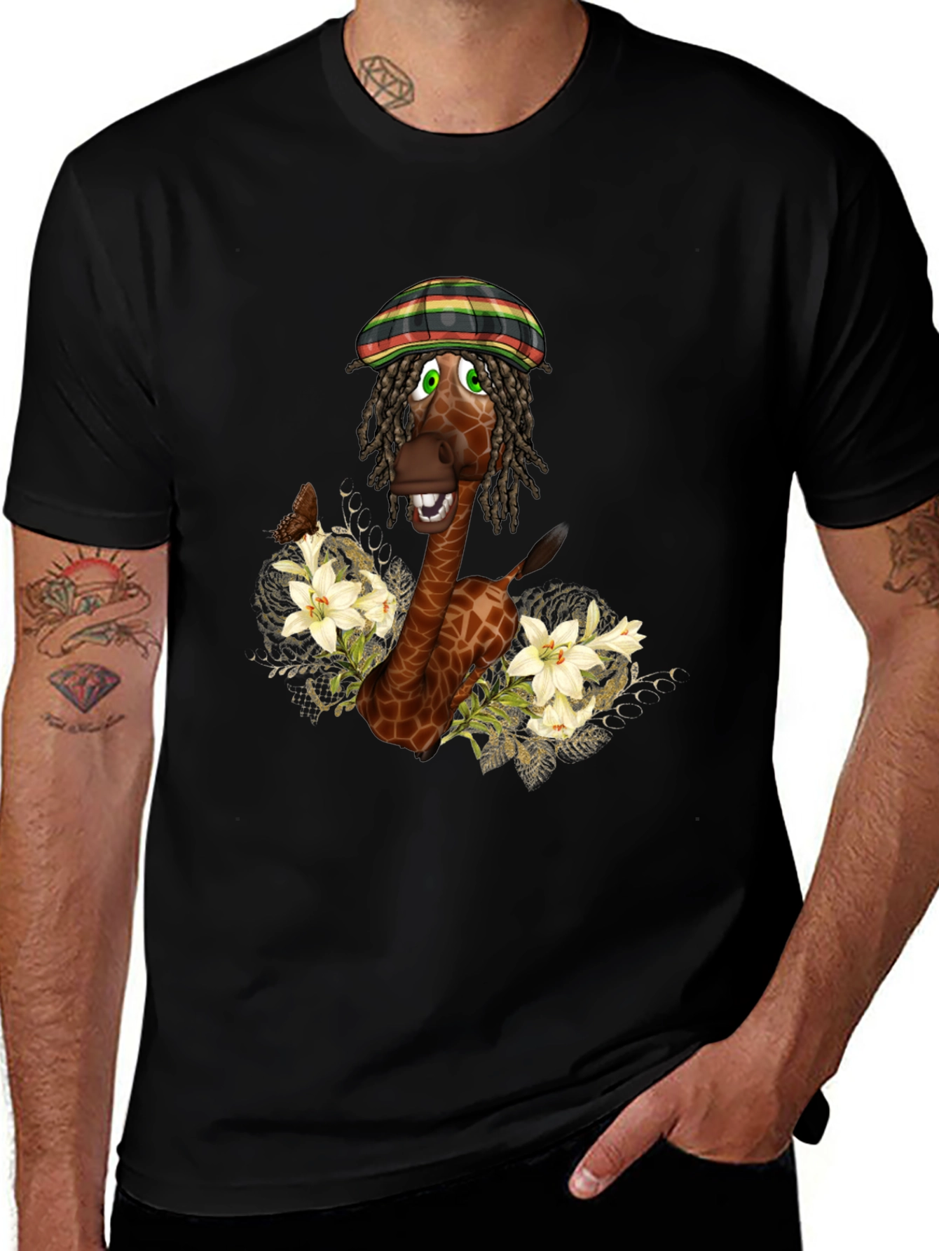 Variant 16 of Rasta Giraffe T-Shirt - Unique Graphic Tee