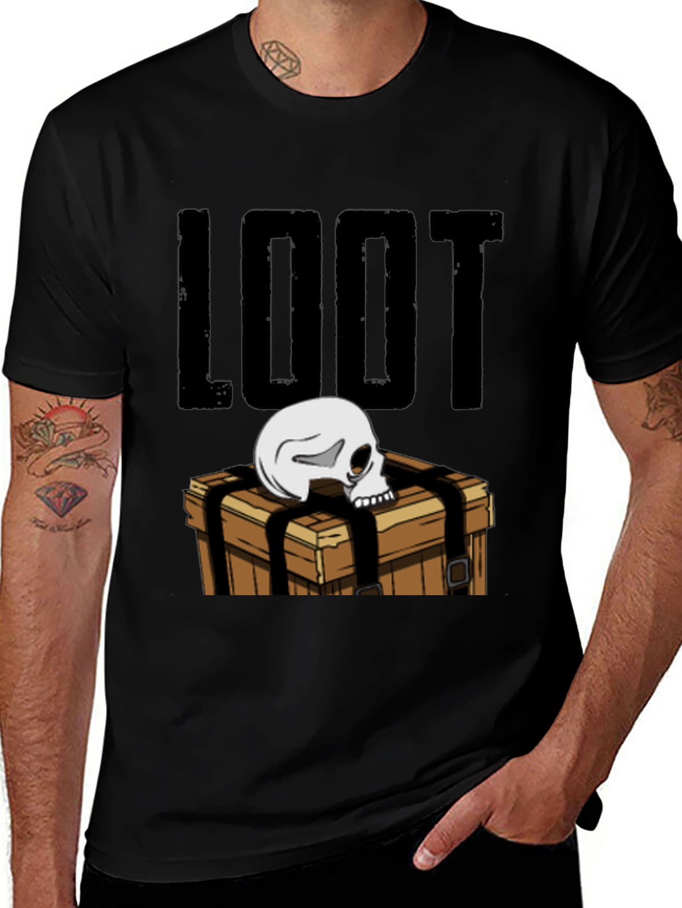 Variant 15 of Loot Crate Skull Graphic Tee - Black