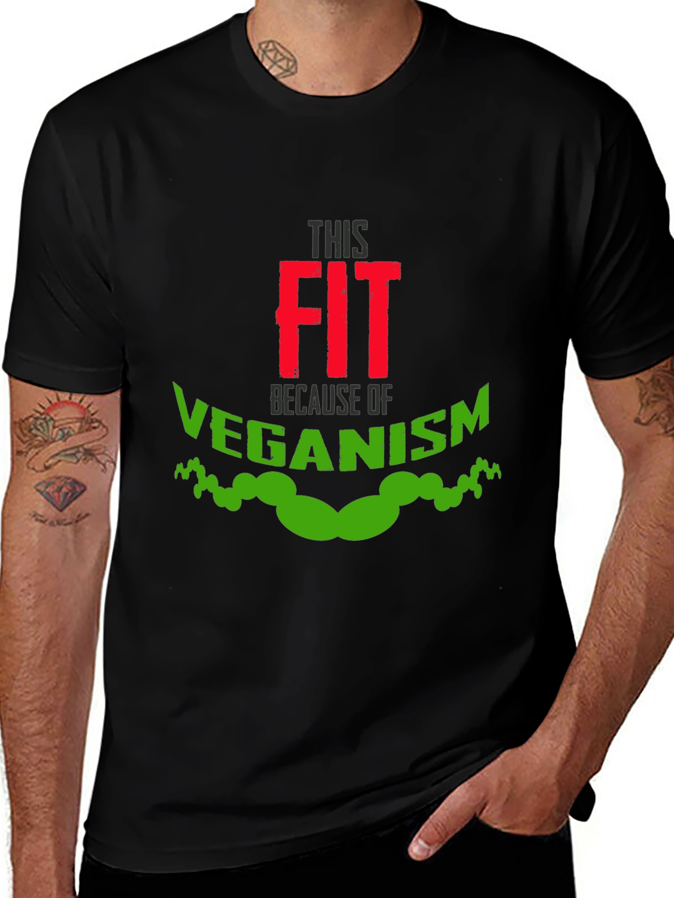 Variant 26 of Vegan Fit T-Shirt - Men's Black Tee
