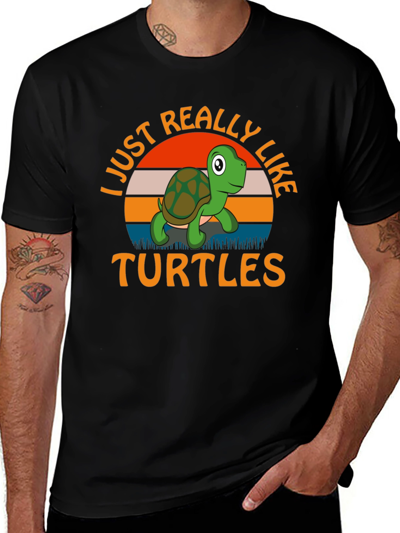 Variant 5 of I Just Really Like Turtles Graphic Tee
