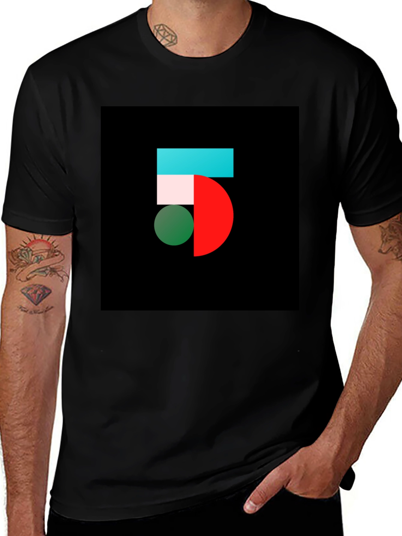 Abstract Graphic Black T-Shirt