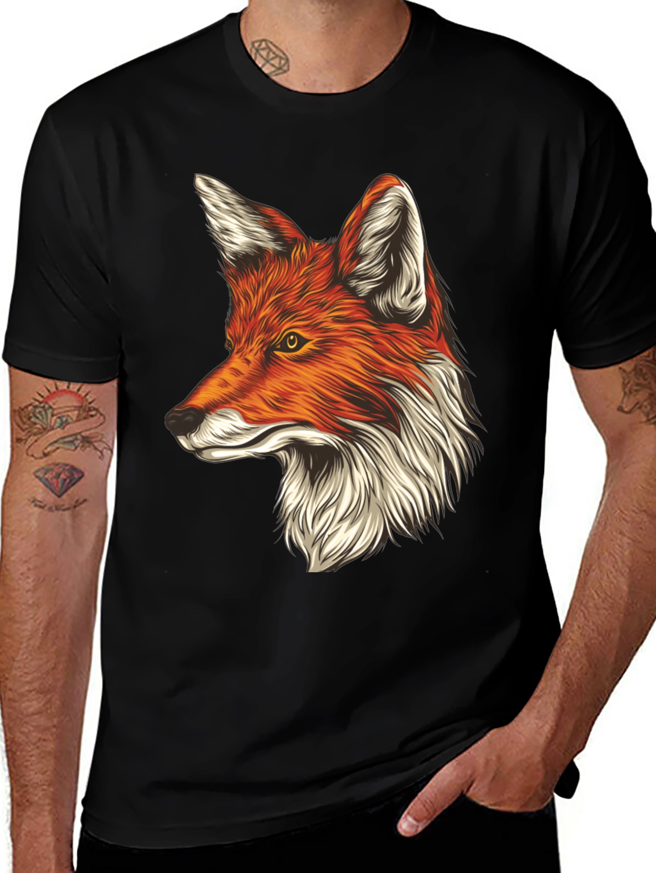 Variant 24 of Fox Graphic Print T-Shirt - Stylish & Unique Design