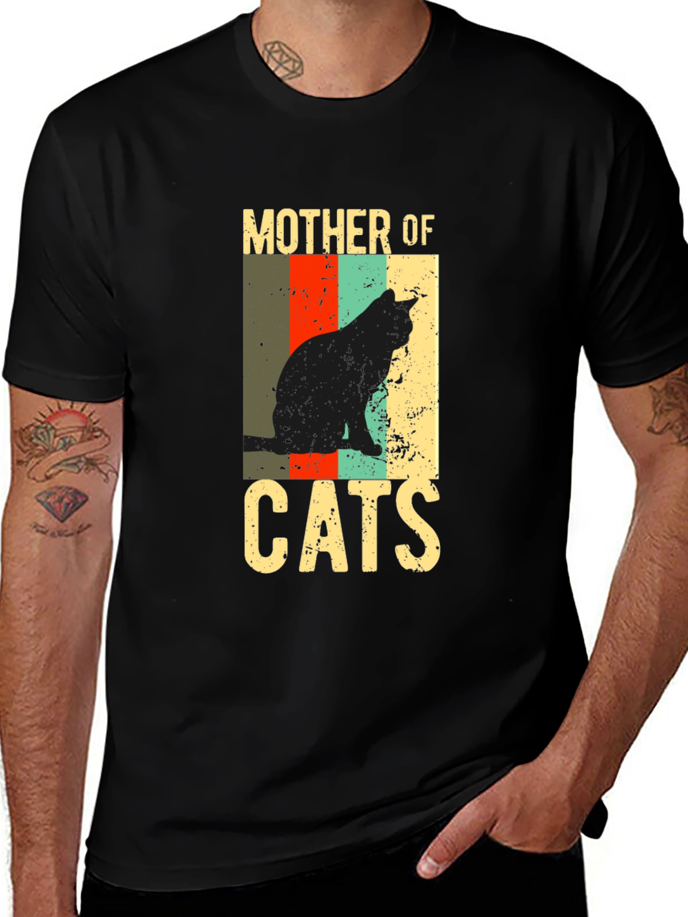 Variant 4 of Mother of Cats Graphic Tee - Vintage Cat Lover T-Shirt