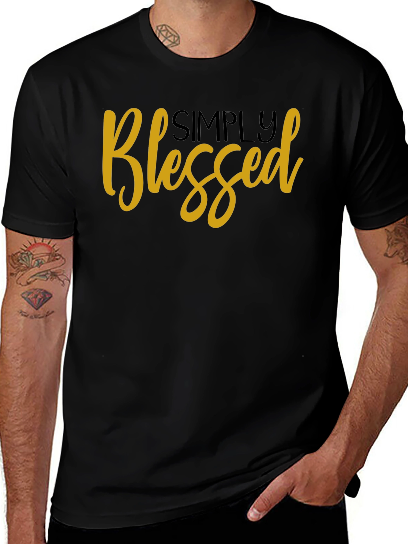 Variant 9 of Simply Blessed Graphic Tee - Black Casual Shirt