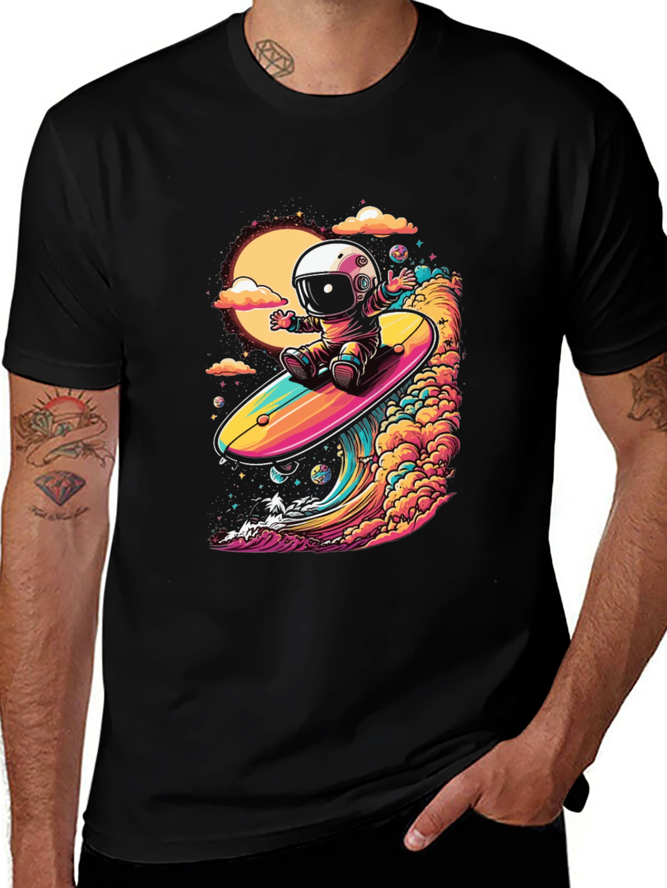 Variant 21 of Surfing Astronaut Graphic T-Shirt