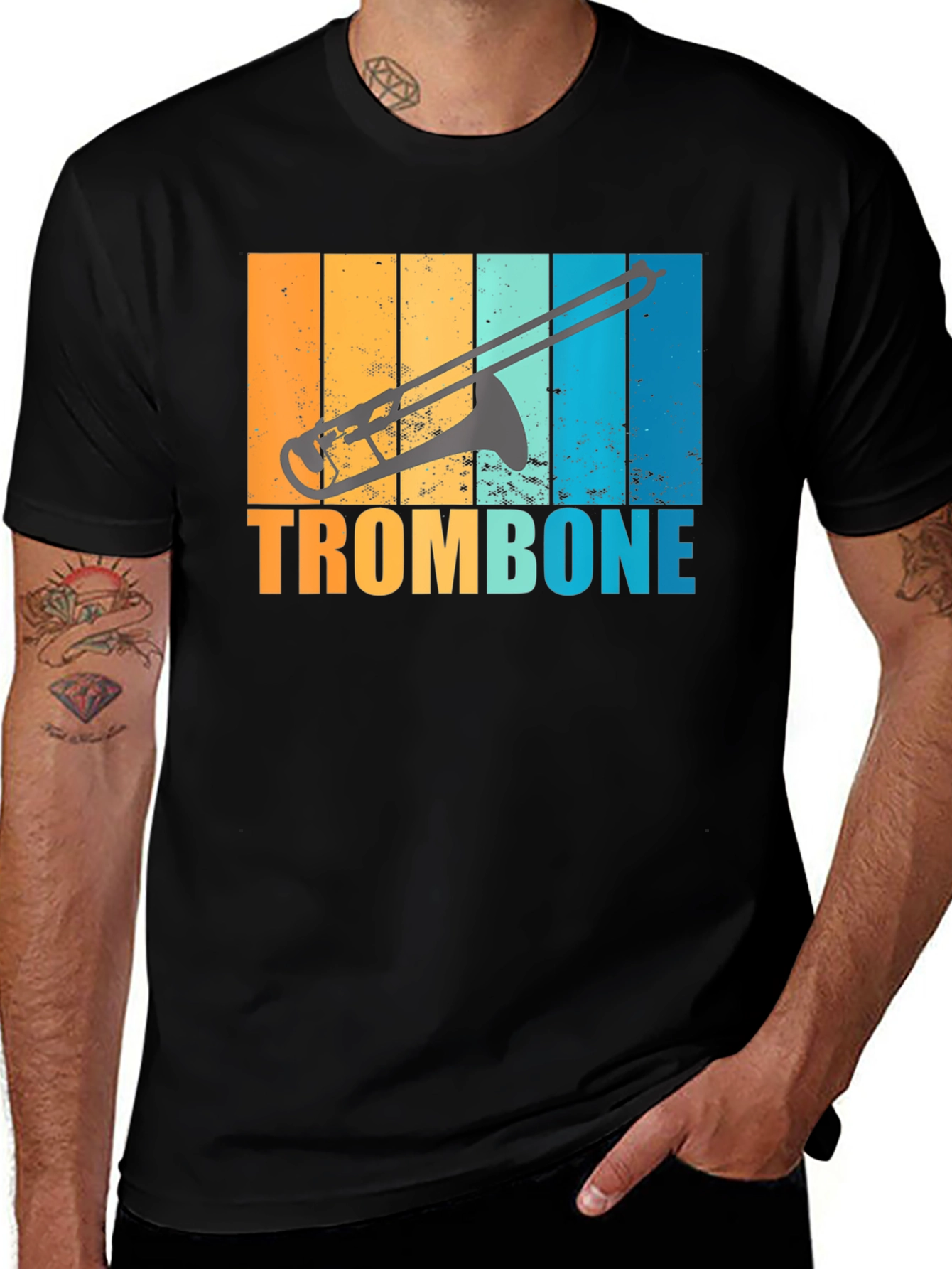 Variant 23 of Retro Trombone T-Shirt: Music Lover's Style
