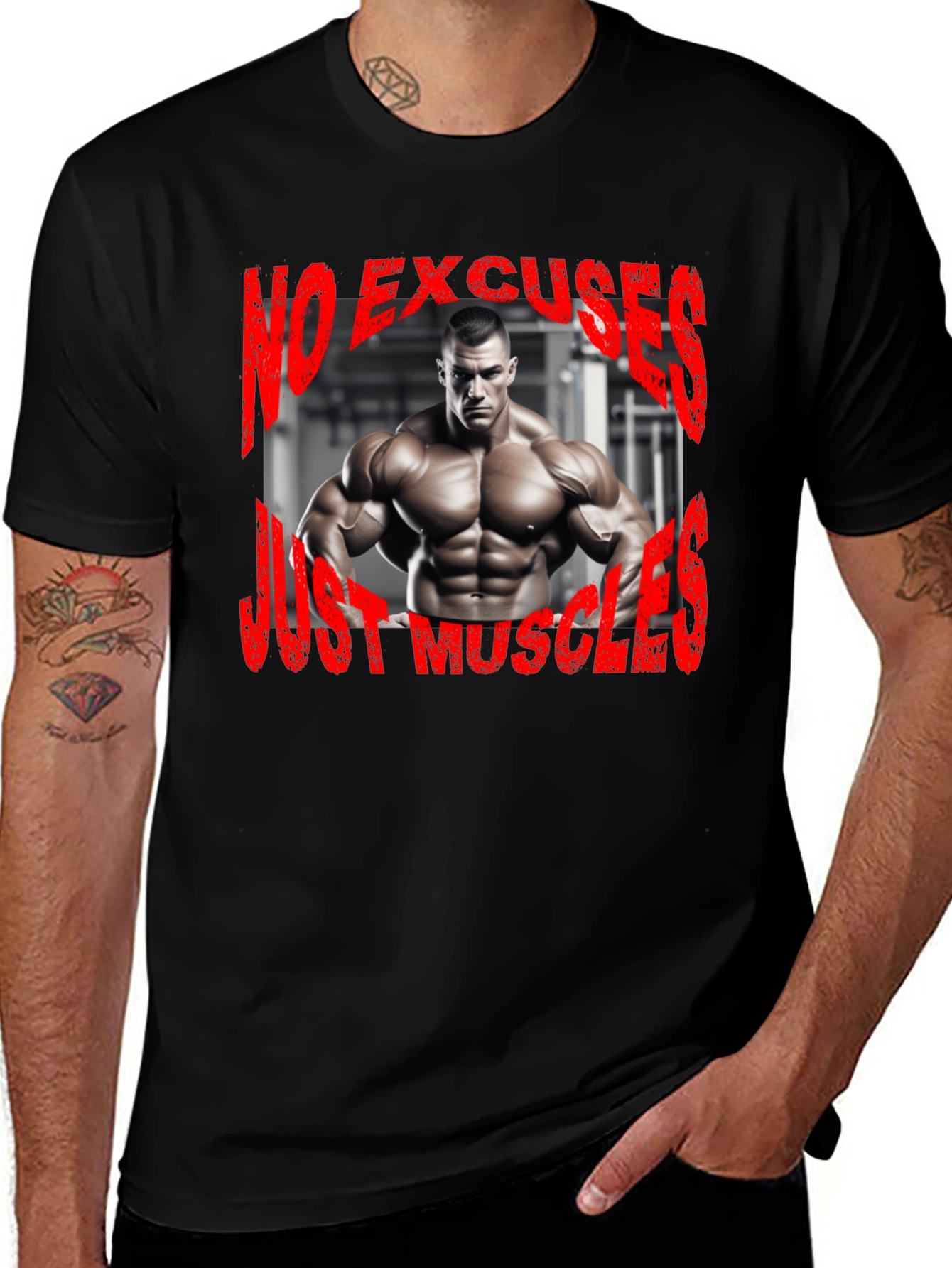 Variant 8 of No Excuses Muscle Gym T-Shirt