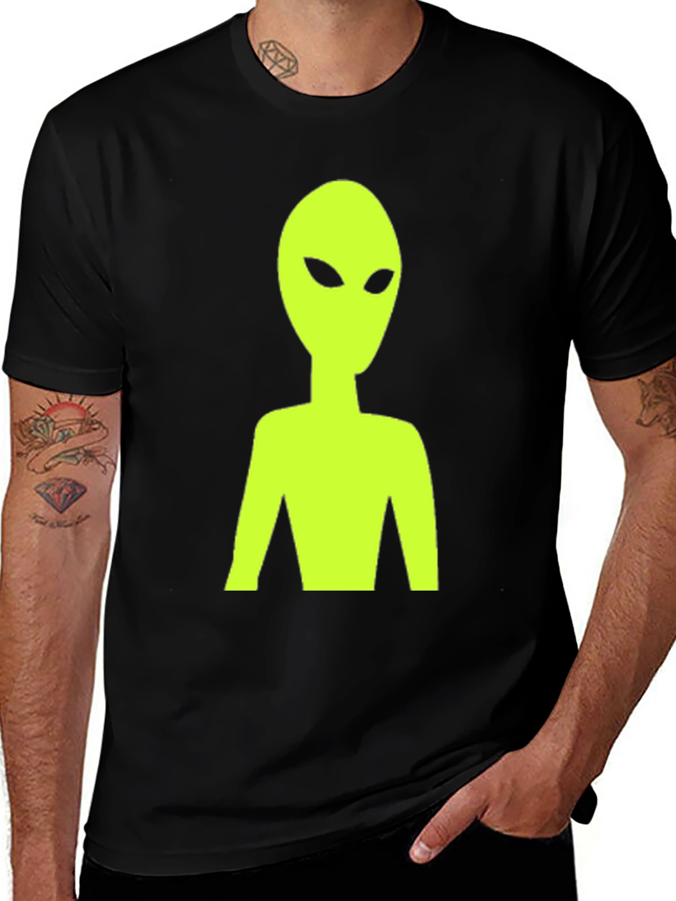 Variant 14 of Alien Graphic Tee - Black Crew Neck