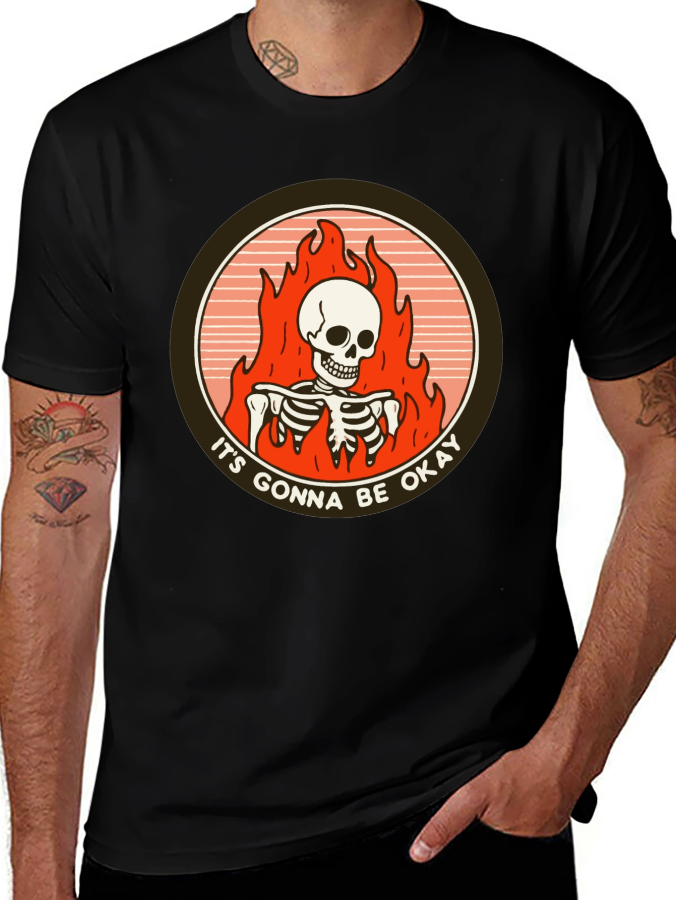 It's Gonna Be Okay Skeleton Flames T-Shirt