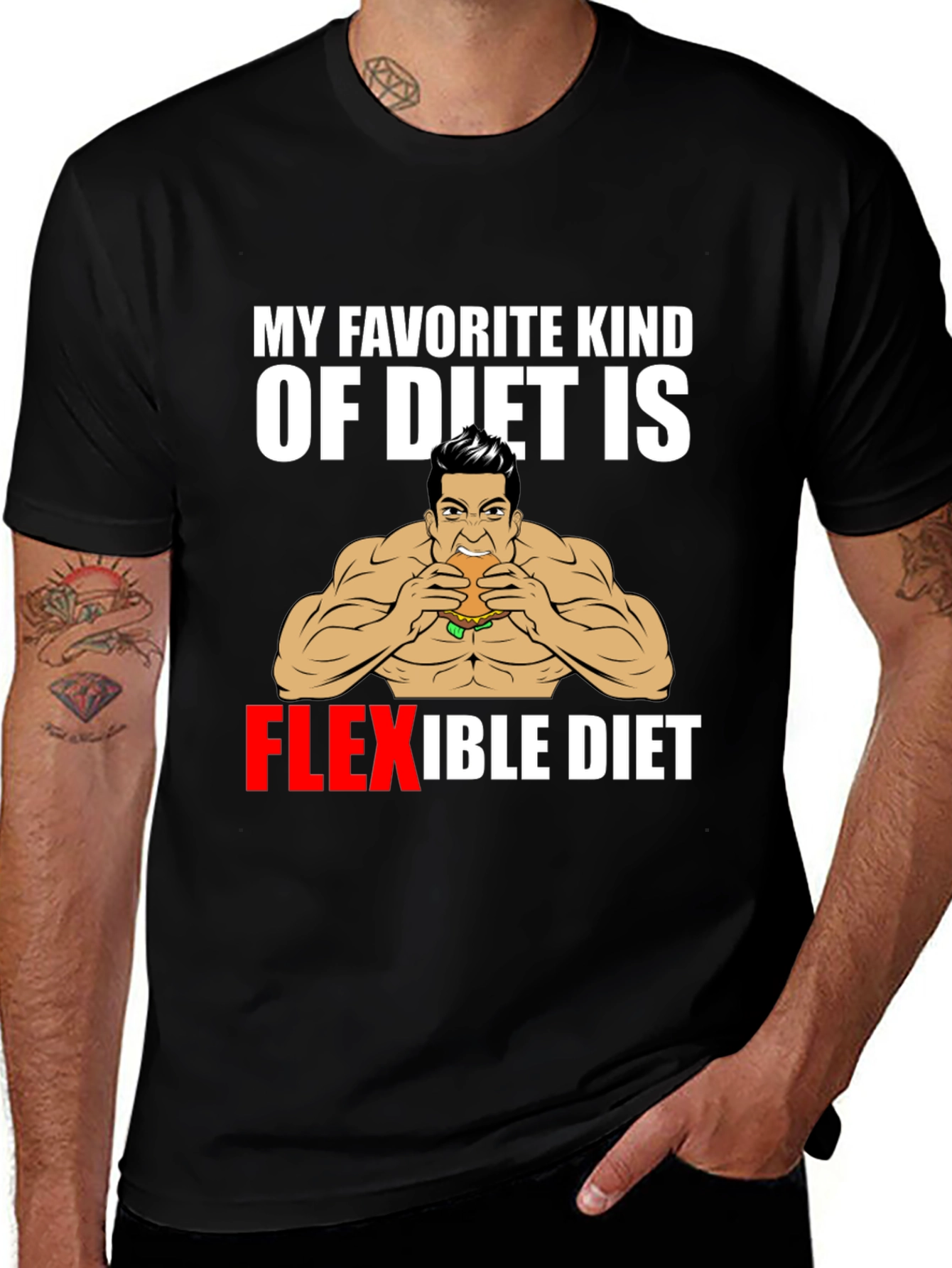 Variant 25 of Flexible Diet T-Shirt - Funny Fitness Tee
