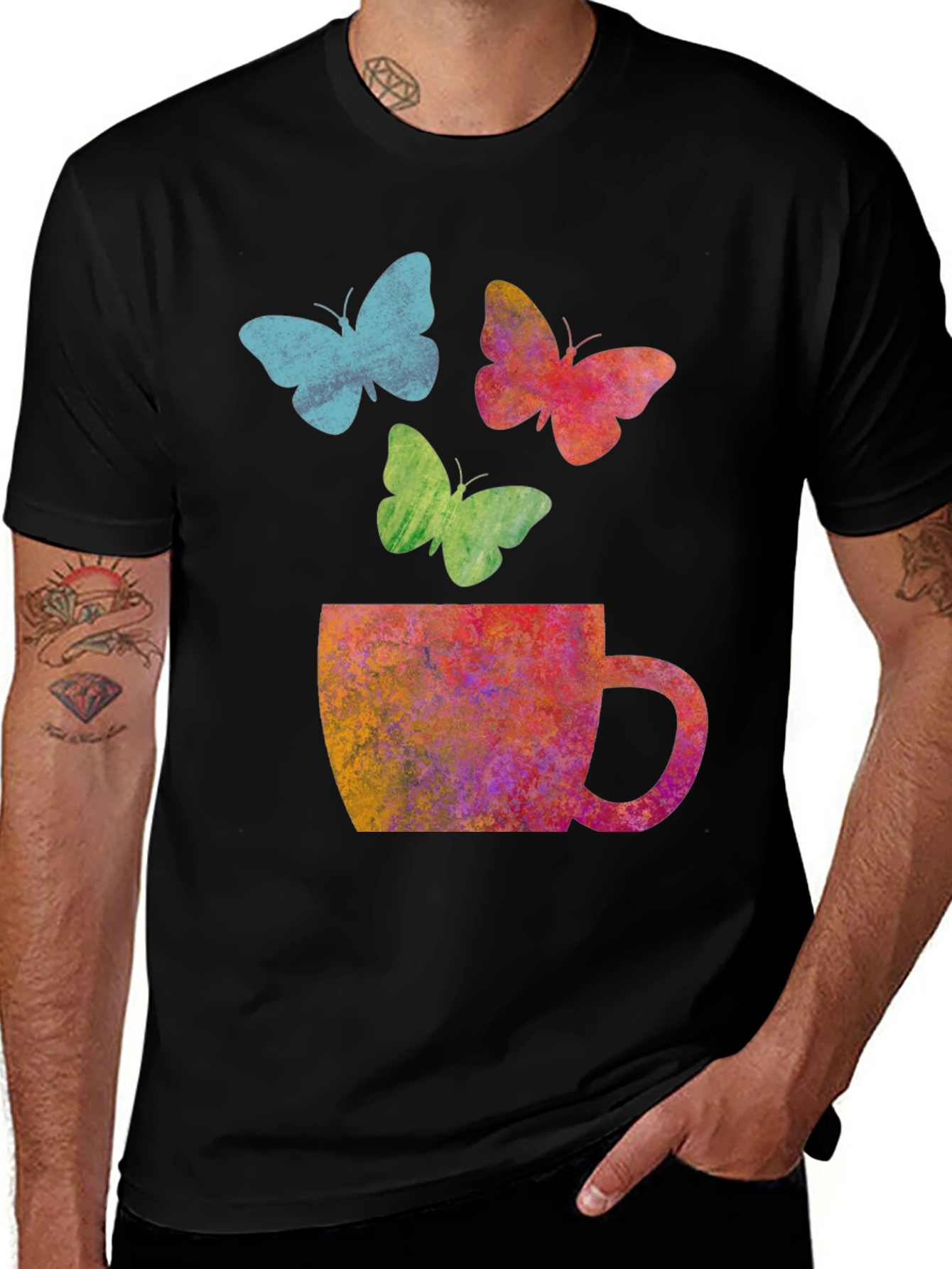 Variant 7 of Butterfly Cup Graphic Tee - Fun, Colorful Design